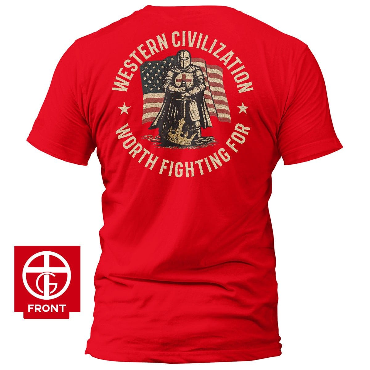 EDGE Printed Products Apparel T-Shirt / Red / S Western Civilization Worth Fighting For T-Shirt