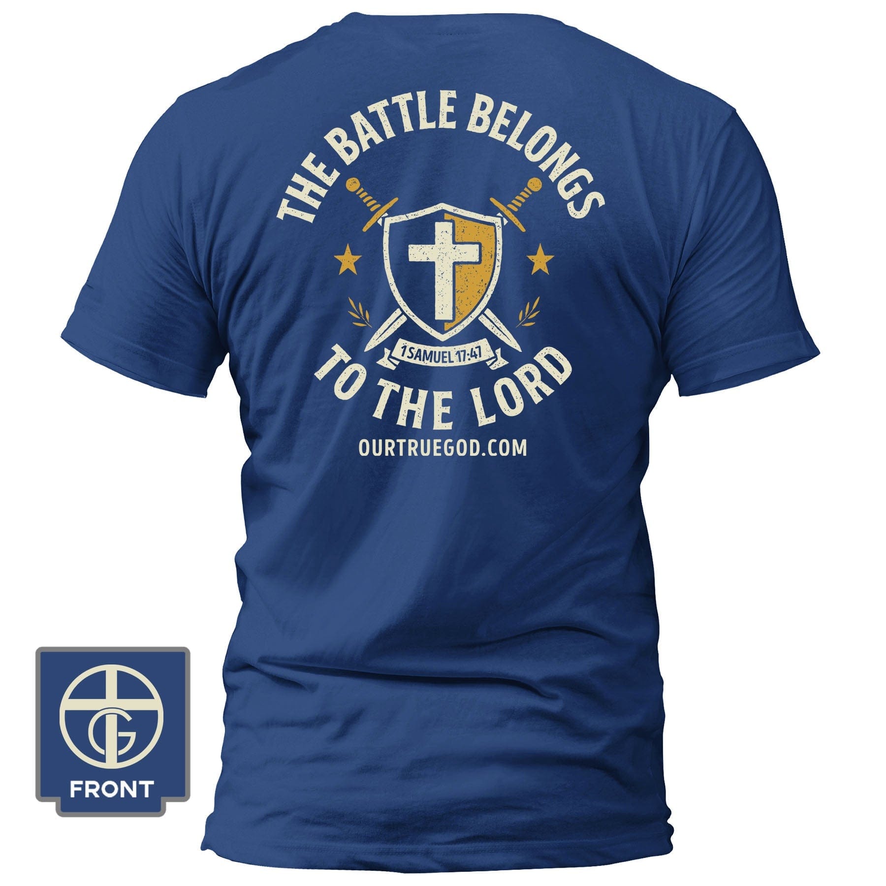 EDGE Printed Products Apparel T-Shirt / Royal Blue / S The Battle Belongs To The Lord T-Shirt