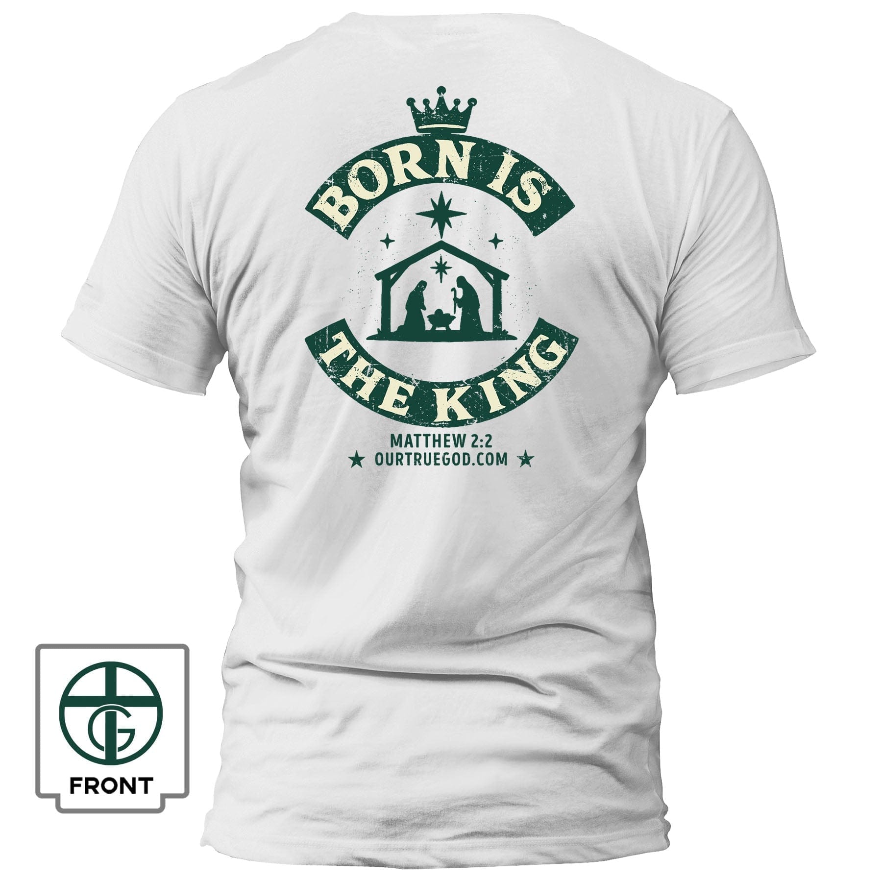 EDGE Printed Products Apparel T-Shirt / White / S Born Is The King T-Shirt