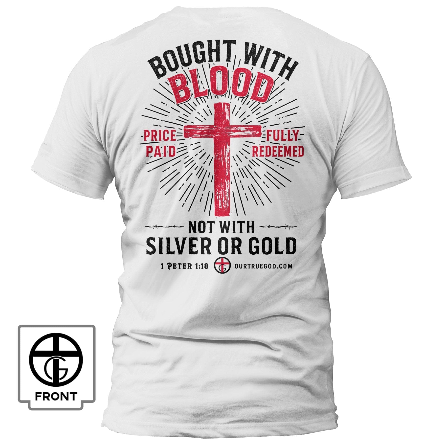 EDGE Printed Products Apparel T-Shirt / White / S Bought with Blood T-Shirt