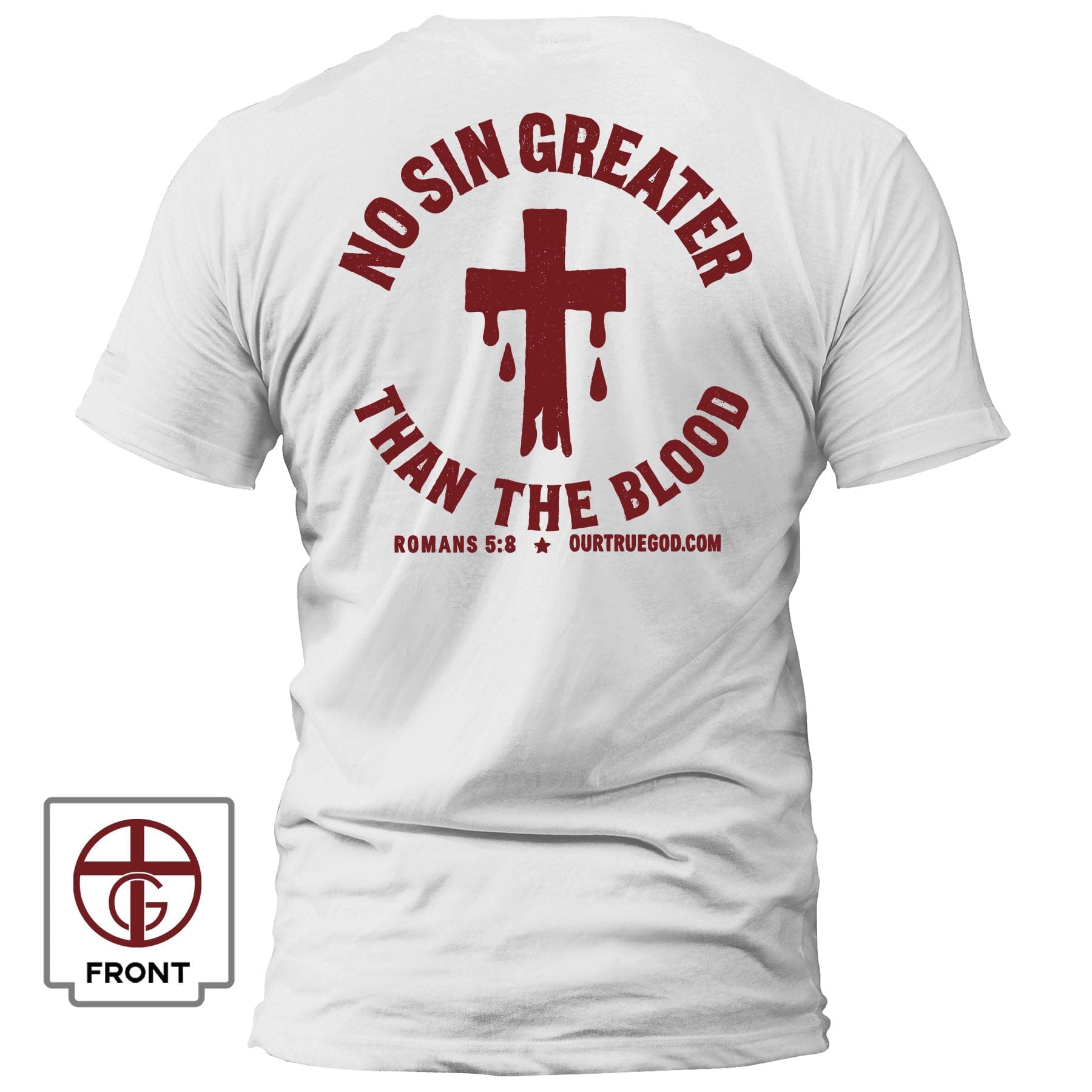 EDGE Printed Products Apparel T-Shirt / White / S No Sin Greater Than The Blood T-Shirt