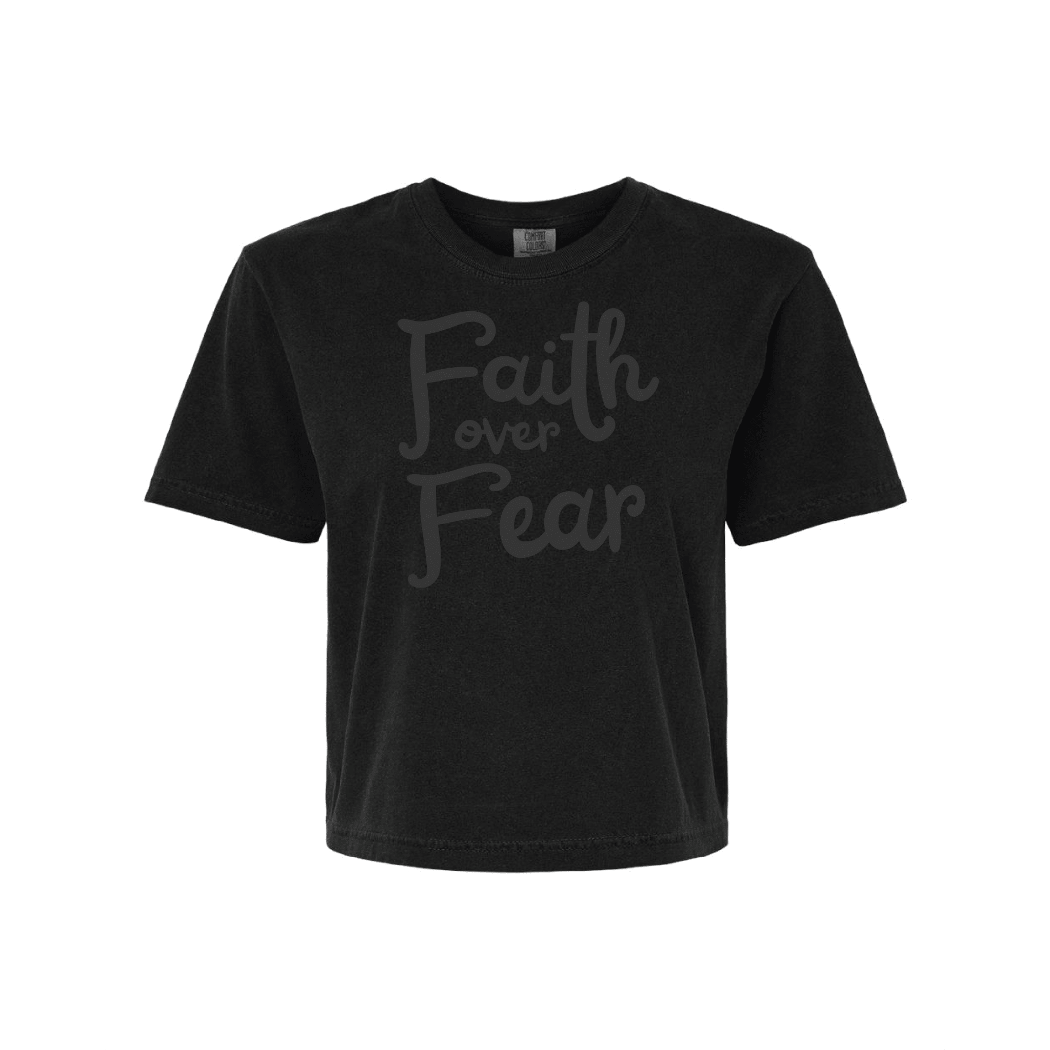EDGE Printed Products Apparel Women’s Boxy Tee / Black / XS Faith Over Fear Women’s Boxy Tee