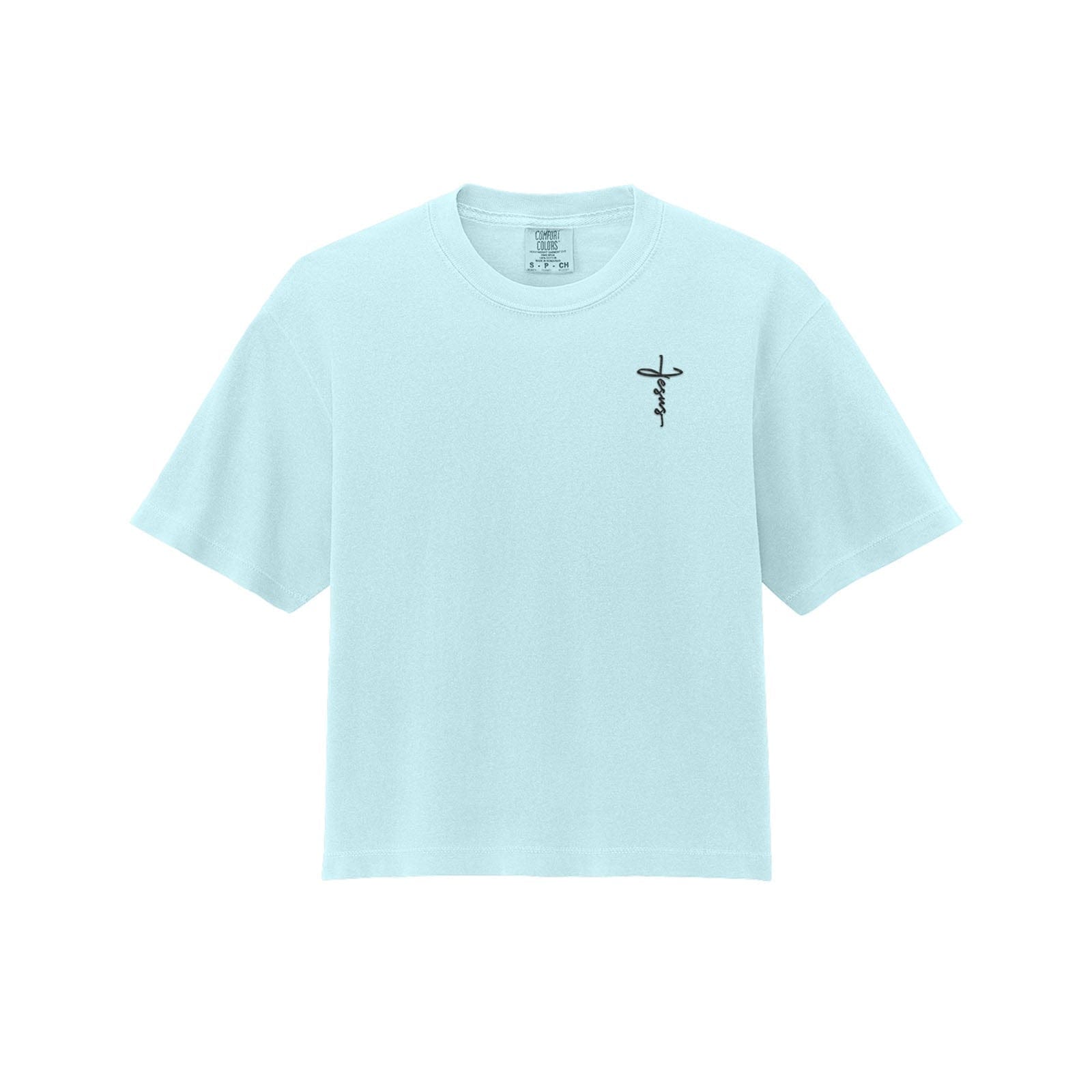 EDGE Printed Products Apparel Women’s Boxy Tee / Chambray / XS Jesus Cross Women’s Boxy Tee