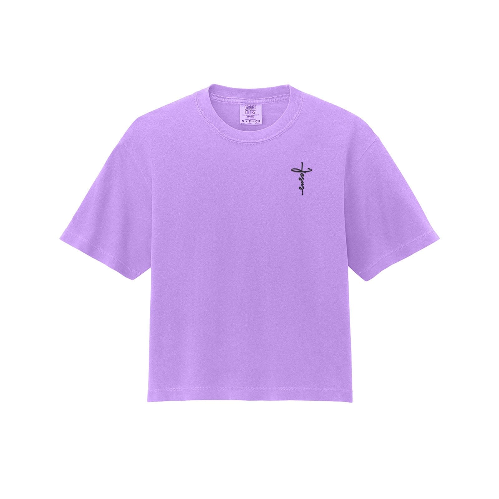 EDGE Printed Products Apparel Women’s Boxy Tee / Neon Violet / XS Jesus Cross Women’s Boxy Tee