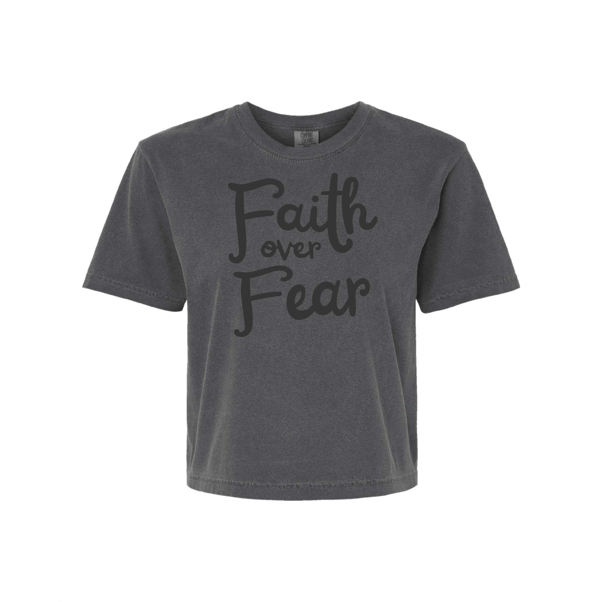 EDGE Printed Products Apparel Women’s Boxy Tee / Pepper / XS Faith Over Fear Women’s Boxy Tee