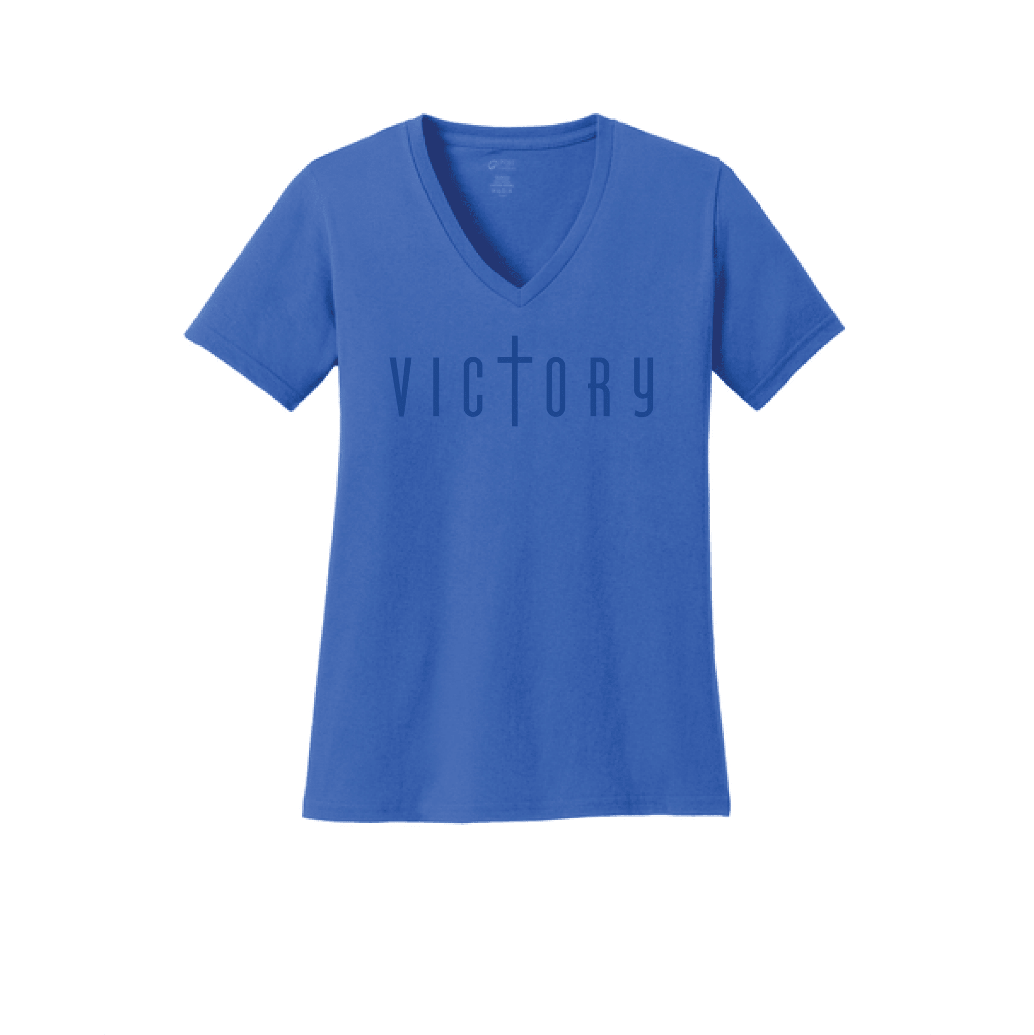 EDGE Printed Products Apparel Women's Core Cotton V-Neck Tee / Royal / XS Victory Women's V-Neck Tee
