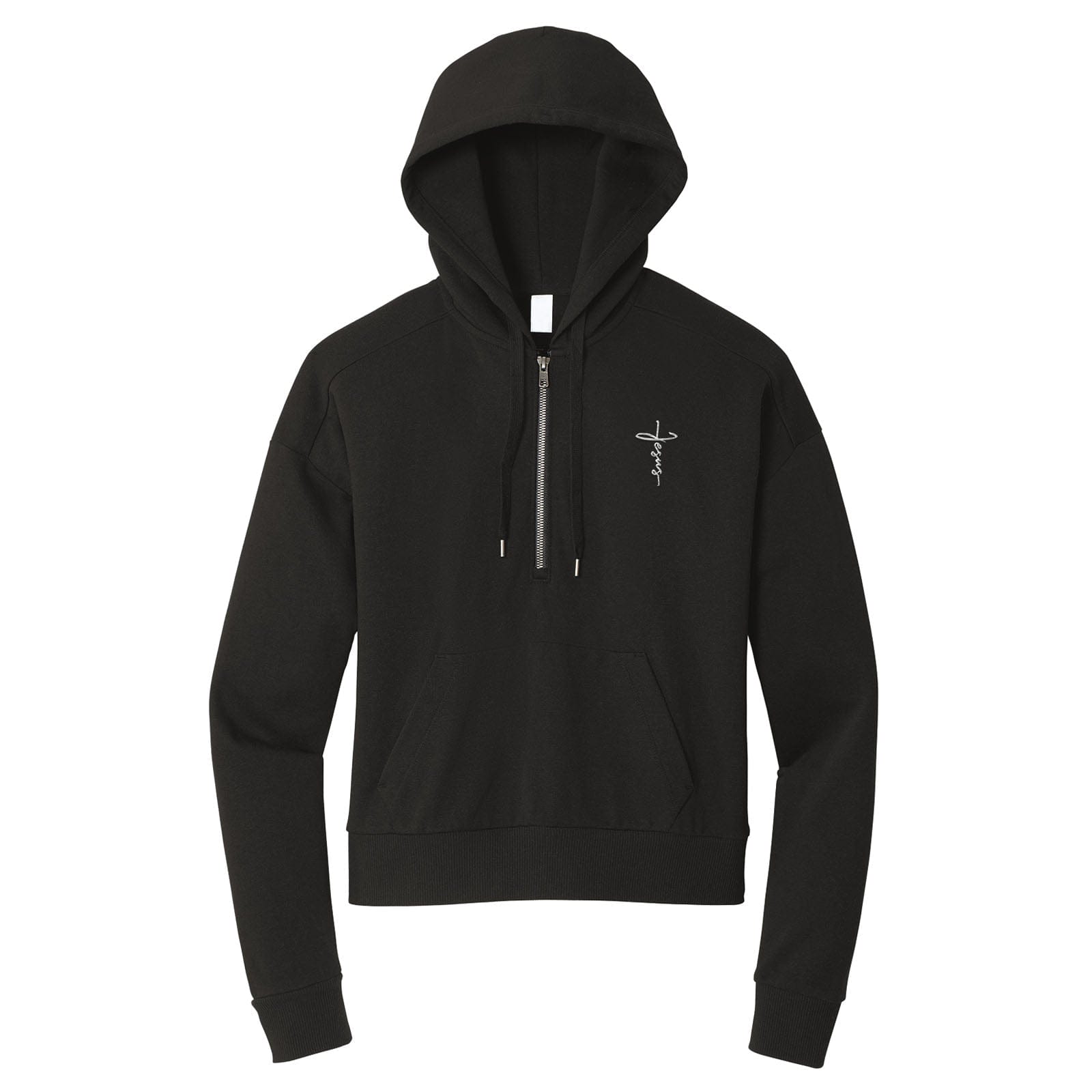 EDGE Printed Products Apparel Women’s Perfect Tri® Fleece 1/2-Zip Pullover / Black / XS Jesus Cross Perfect Tri Fleece 1/2 Zip Pullover