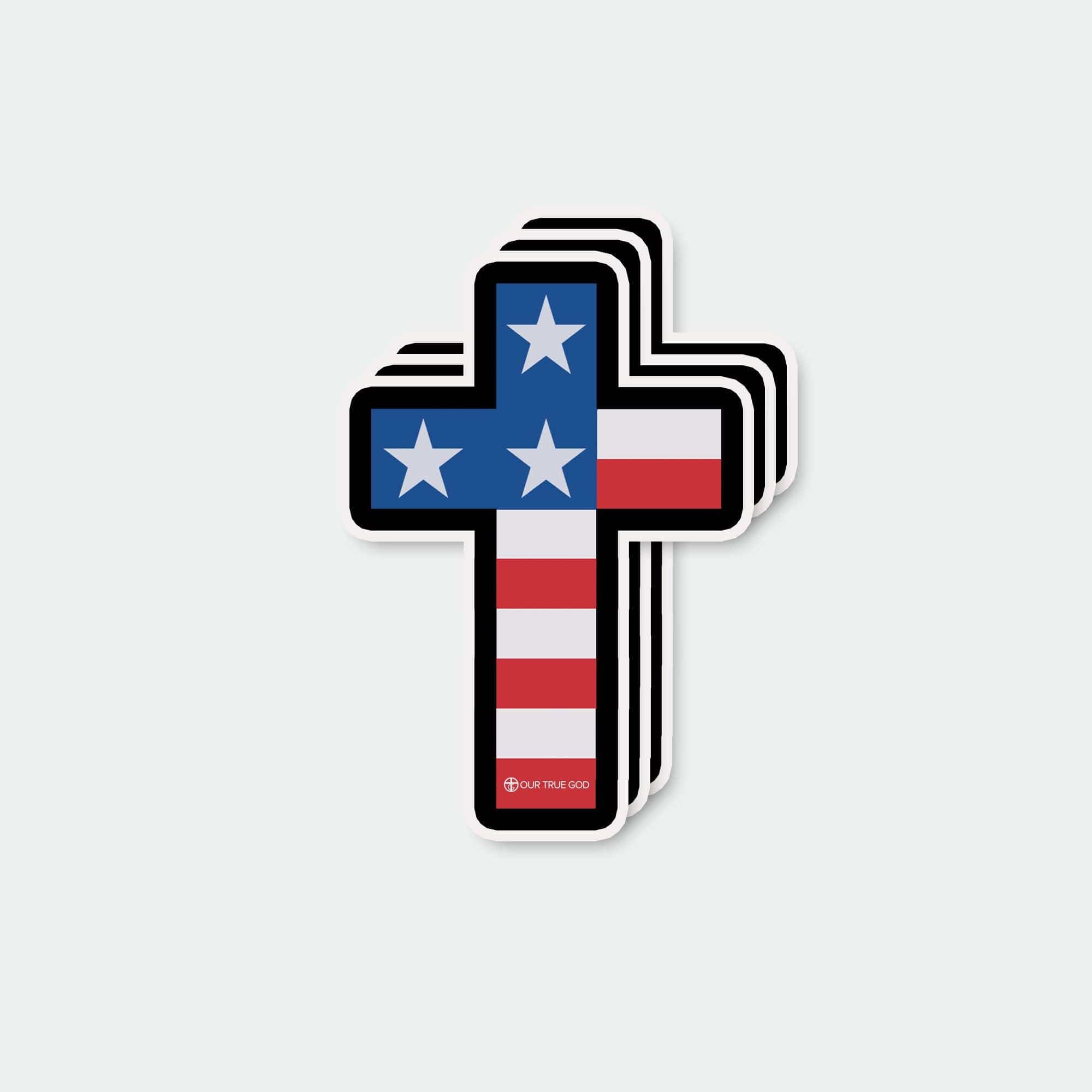 EDGE Printed Products Decal USA Cross Flag Decals
