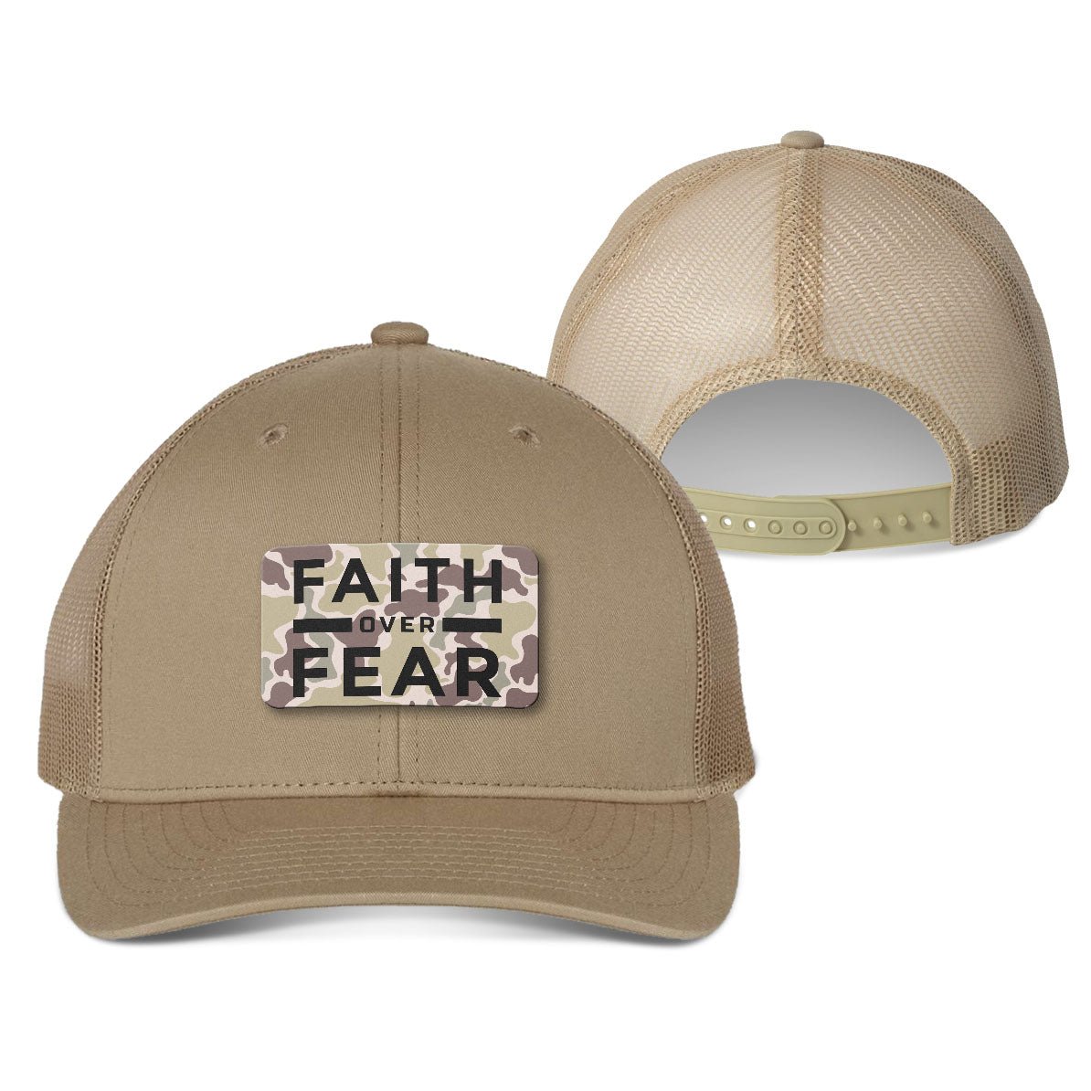 Faith Over Fear Duck Camo Patch Fall Collection Hats - Our True God