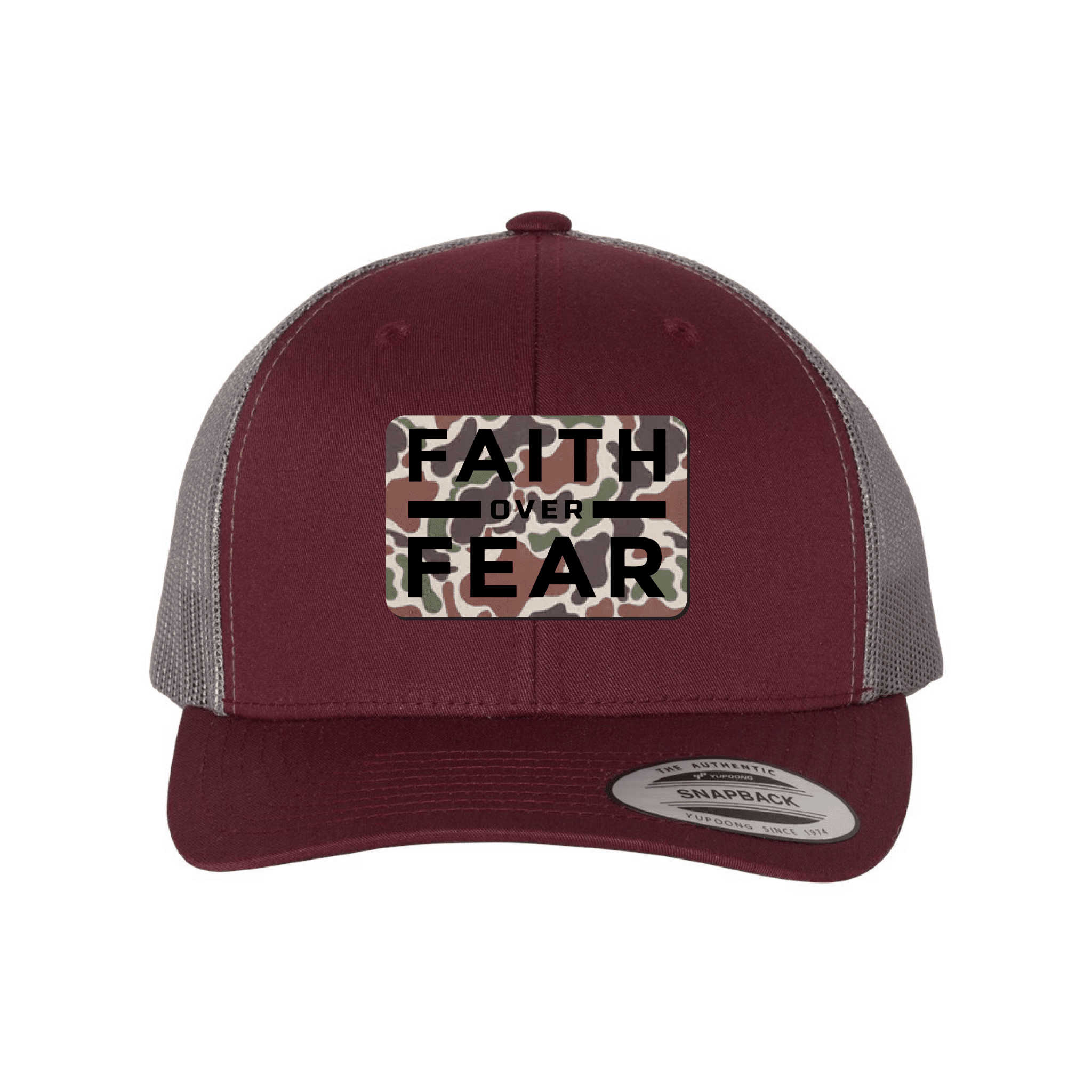 Faith Over Fear Fowl Play Camo Patch Fall Collection Hats - Our True God