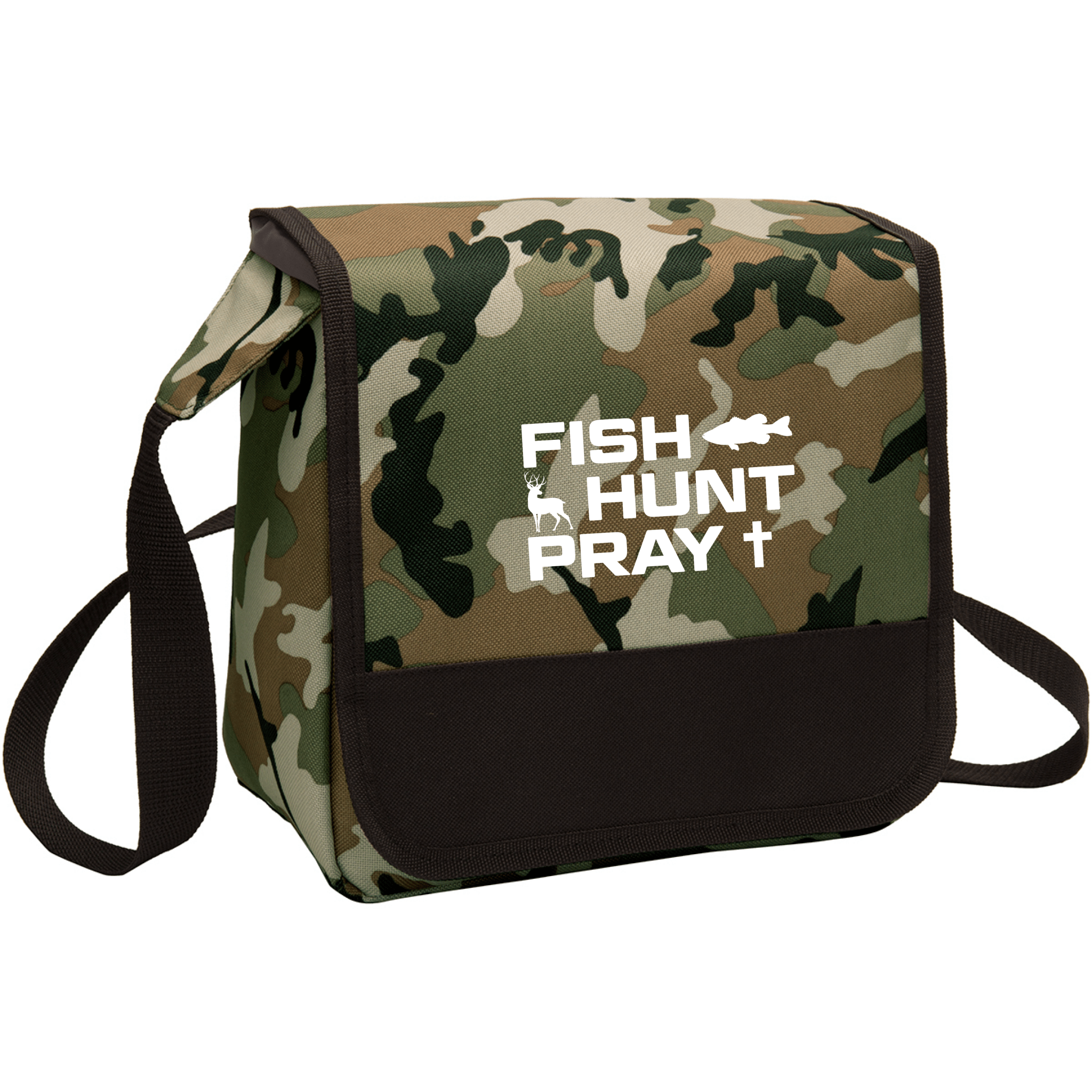 Fish, Hunt, Pray Camo Lunch Cooler - Our True God
