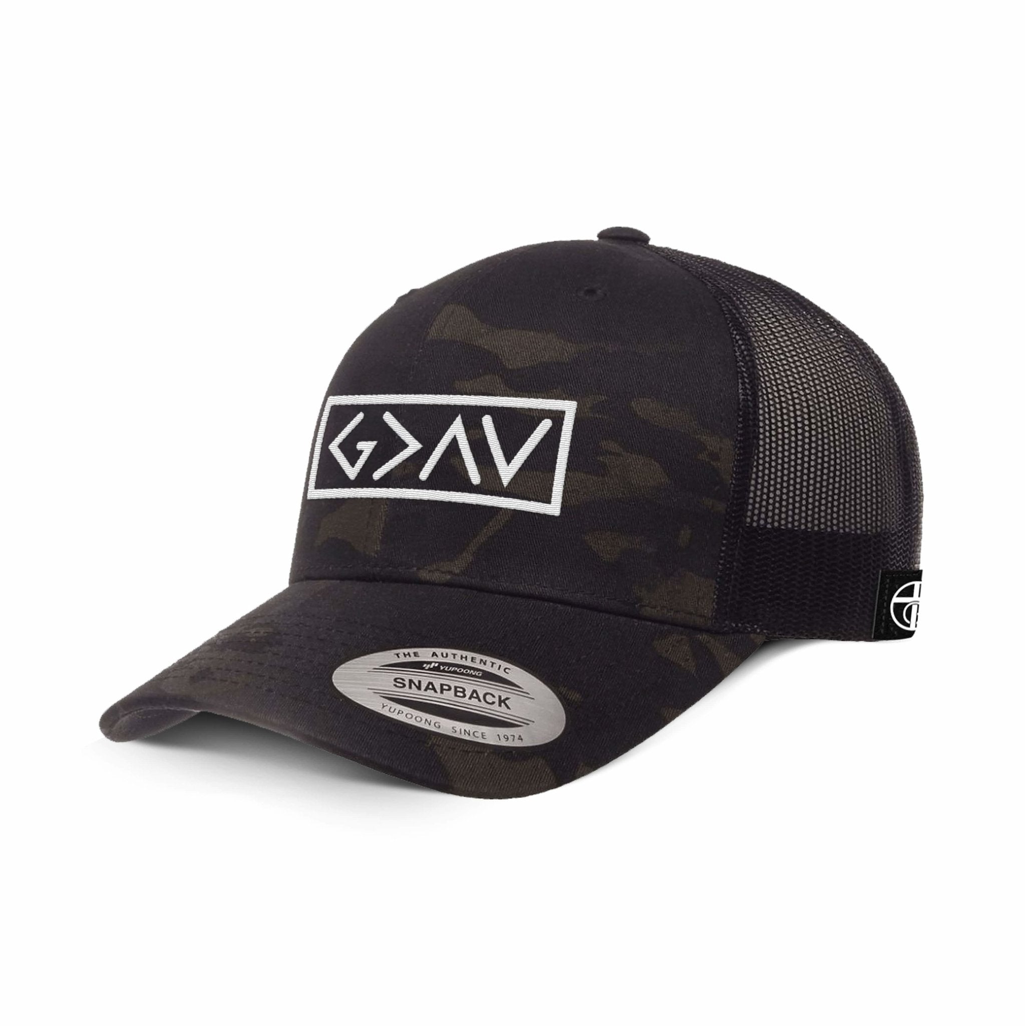God is Greater Than the Highs and Lows Camo Hats - Our True God