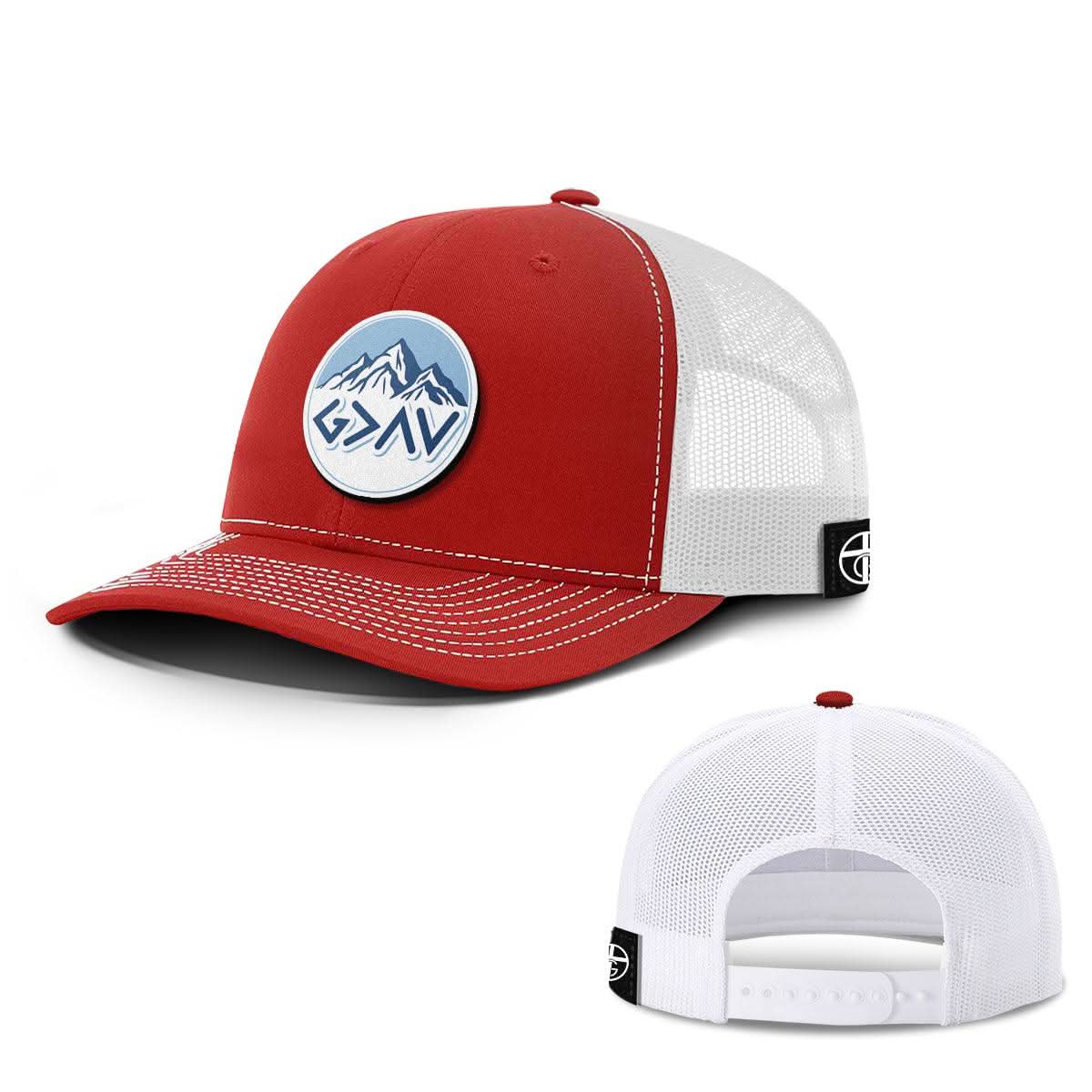 God Is Greater Than The Highs And Lows Mountain Circle Patch Hats - Our True God