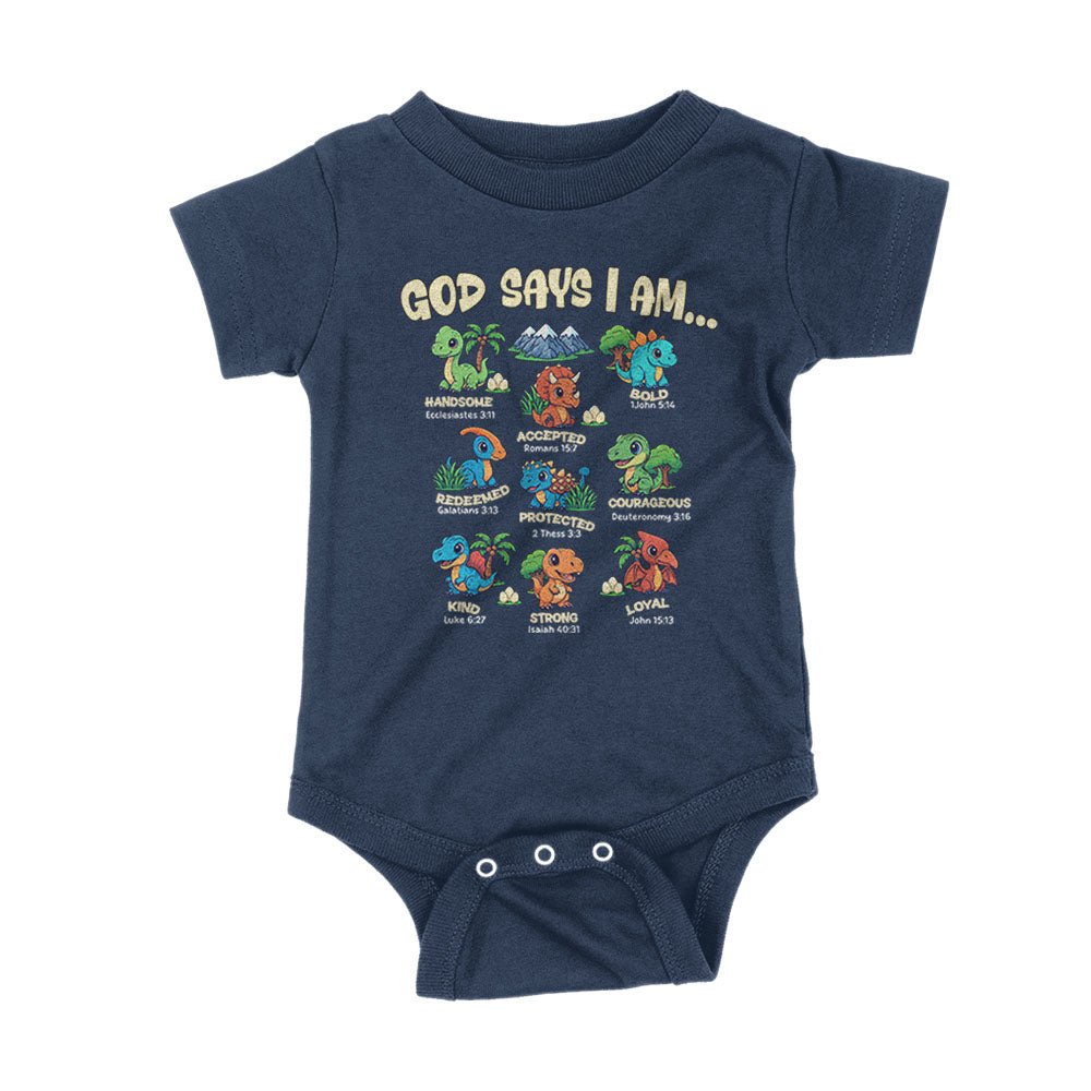 God says I am Dinosaurs Kids Shirts - Our True God
