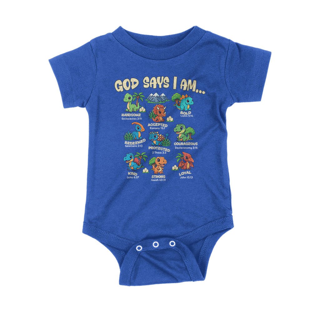 God says I am Dinosaurs Kids Shirts - Our True God