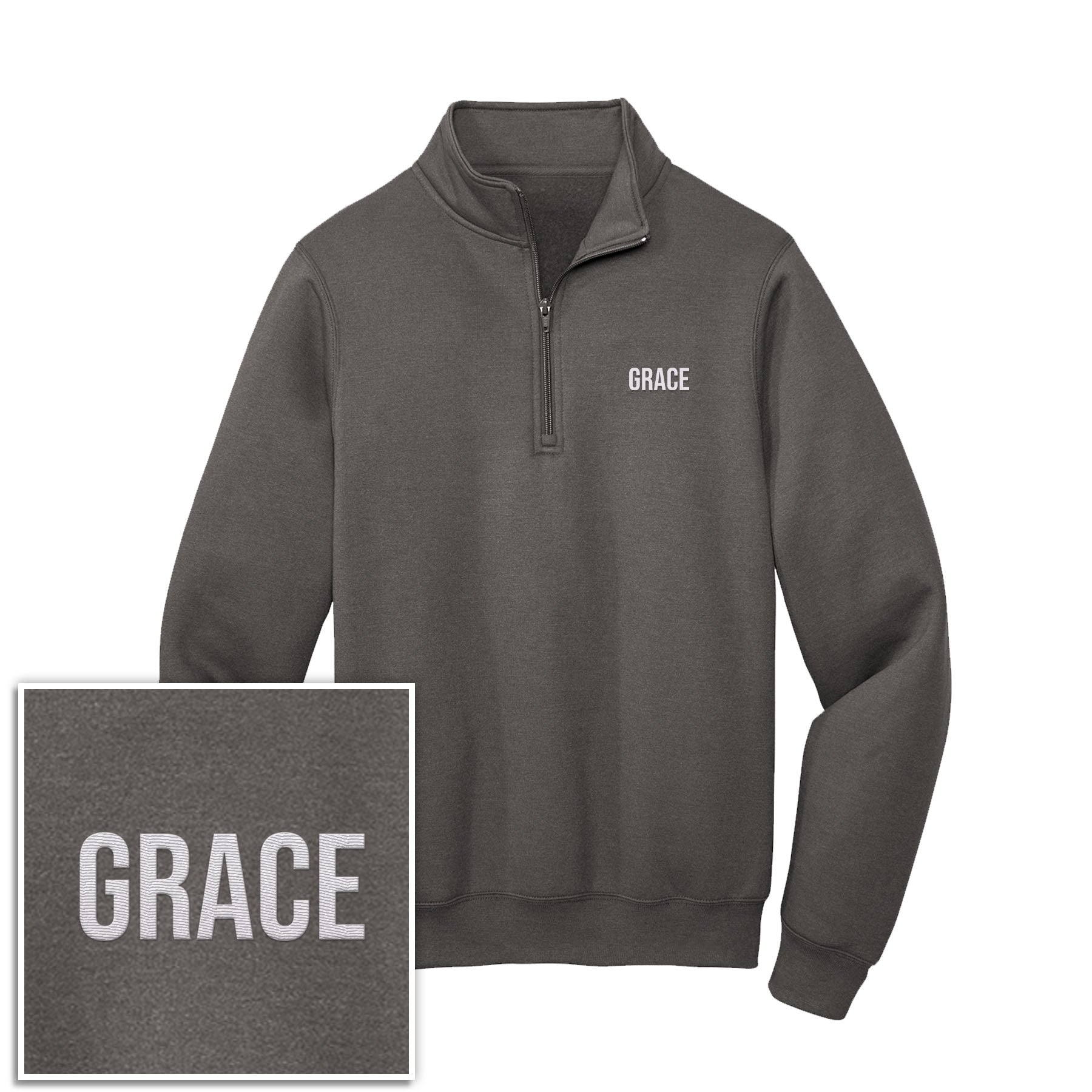 Grace 1/4 - Zip Pullover Sweatshirt - Our True God