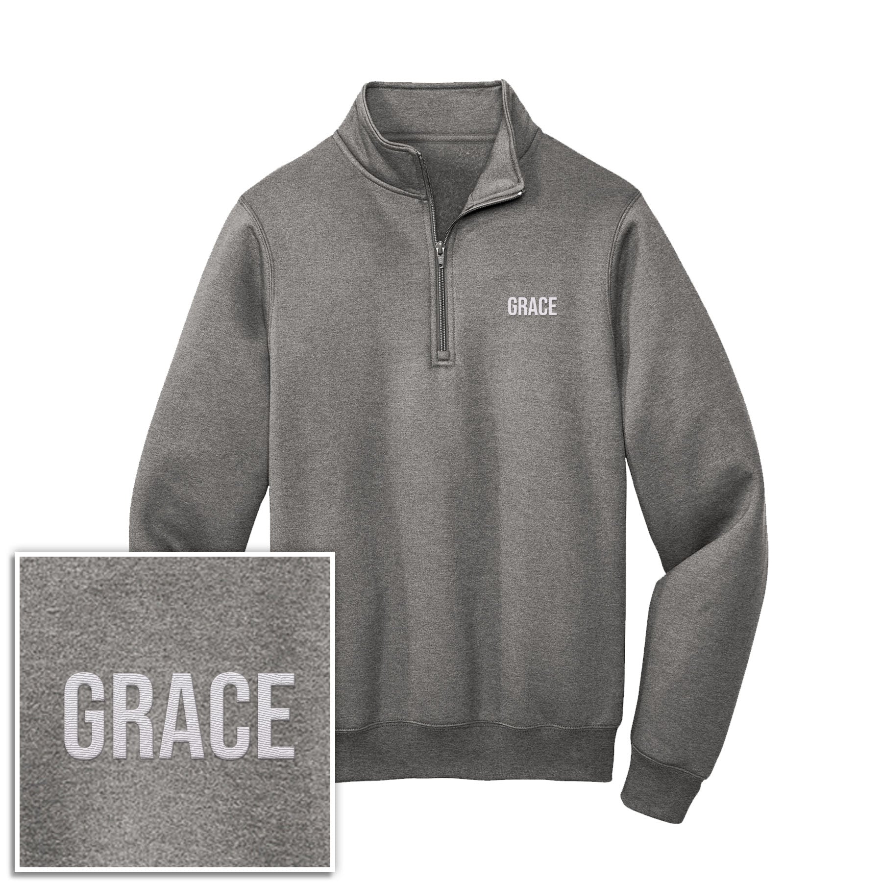 Grace 1/4 - Zip Pullover Sweatshirt - Our True God