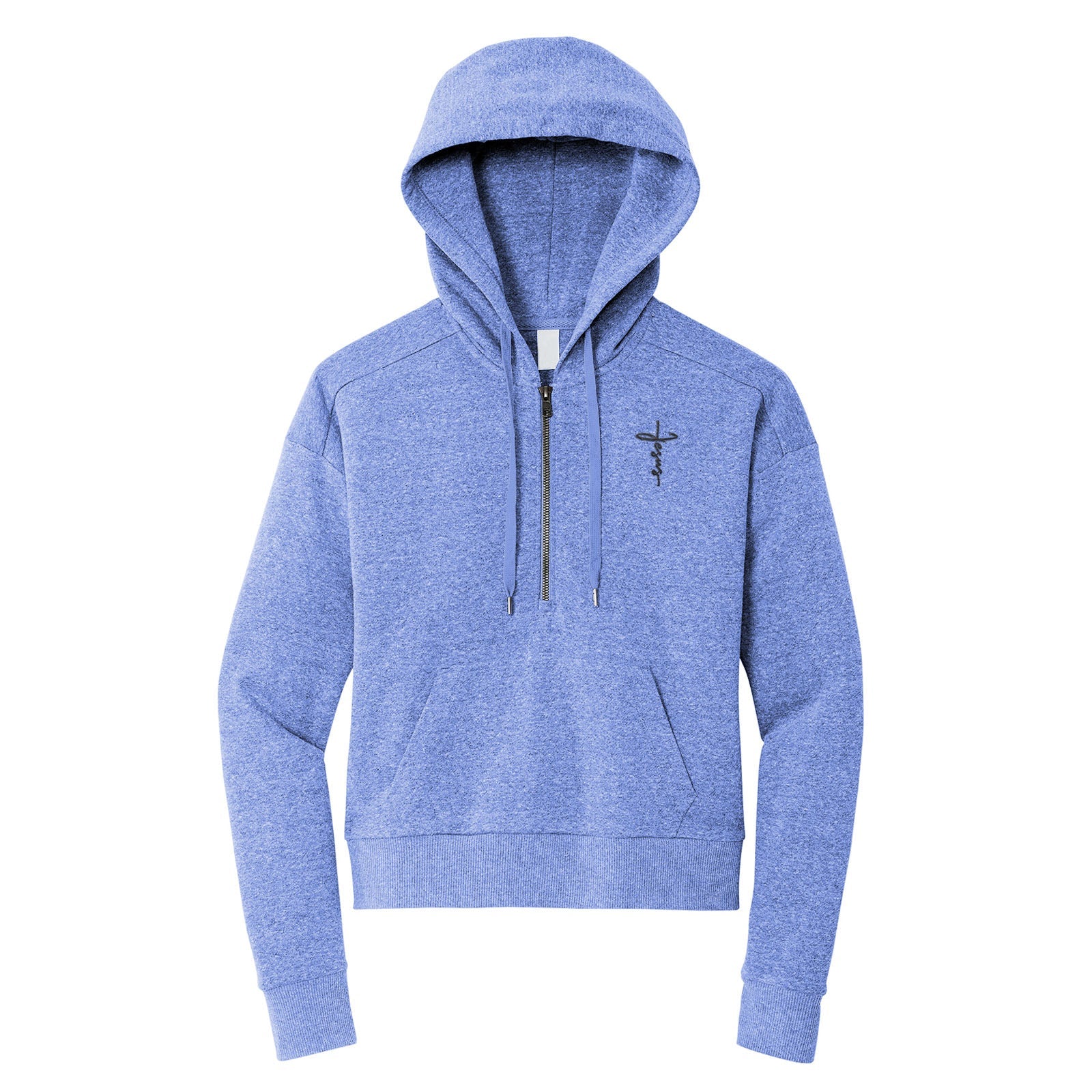 Jesus Cross Perfect Tri Fleece 1/2 Zip Pullover - Our True God