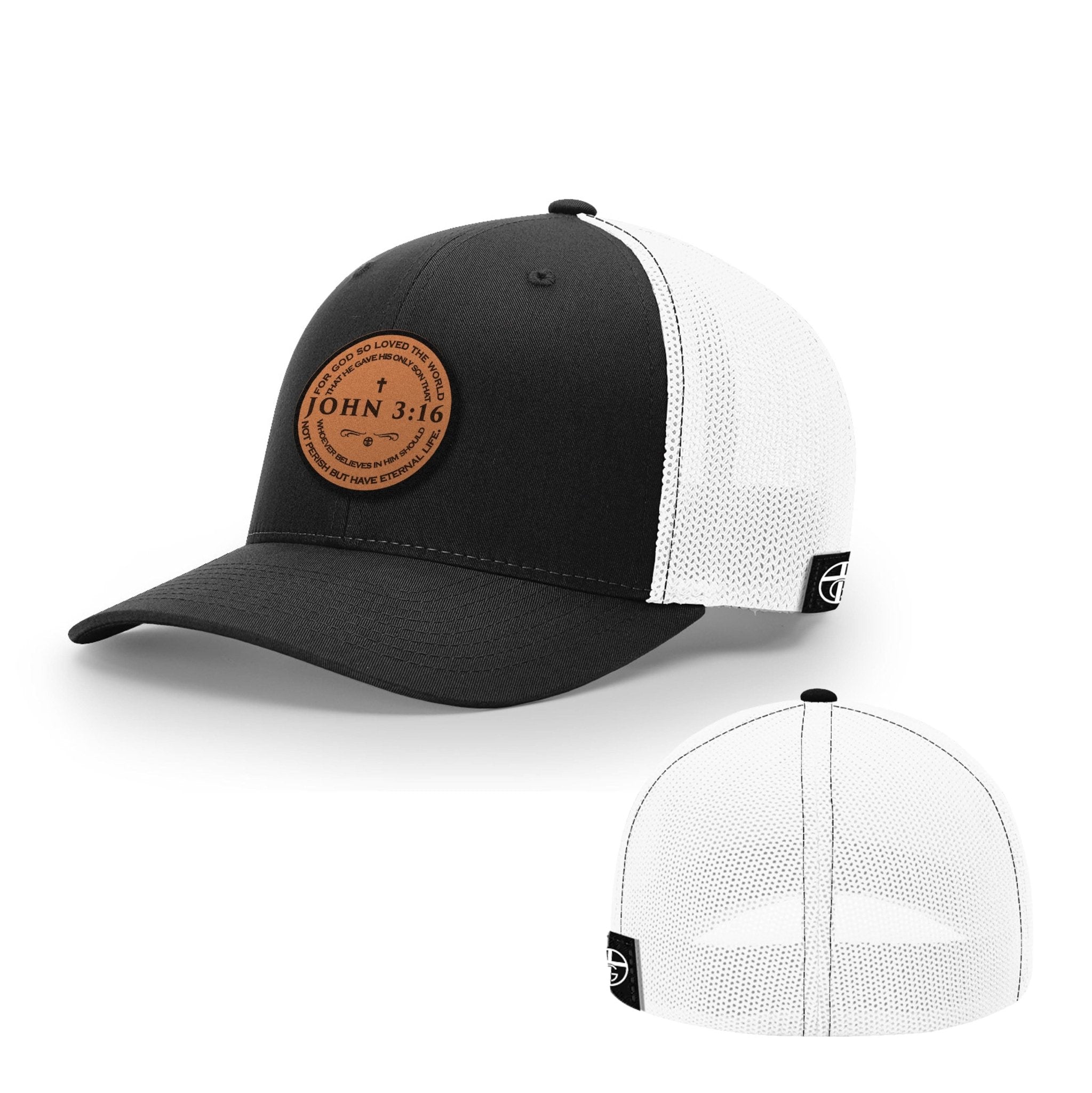 John 3:16 Circle Leather Patch Hats - Our True God