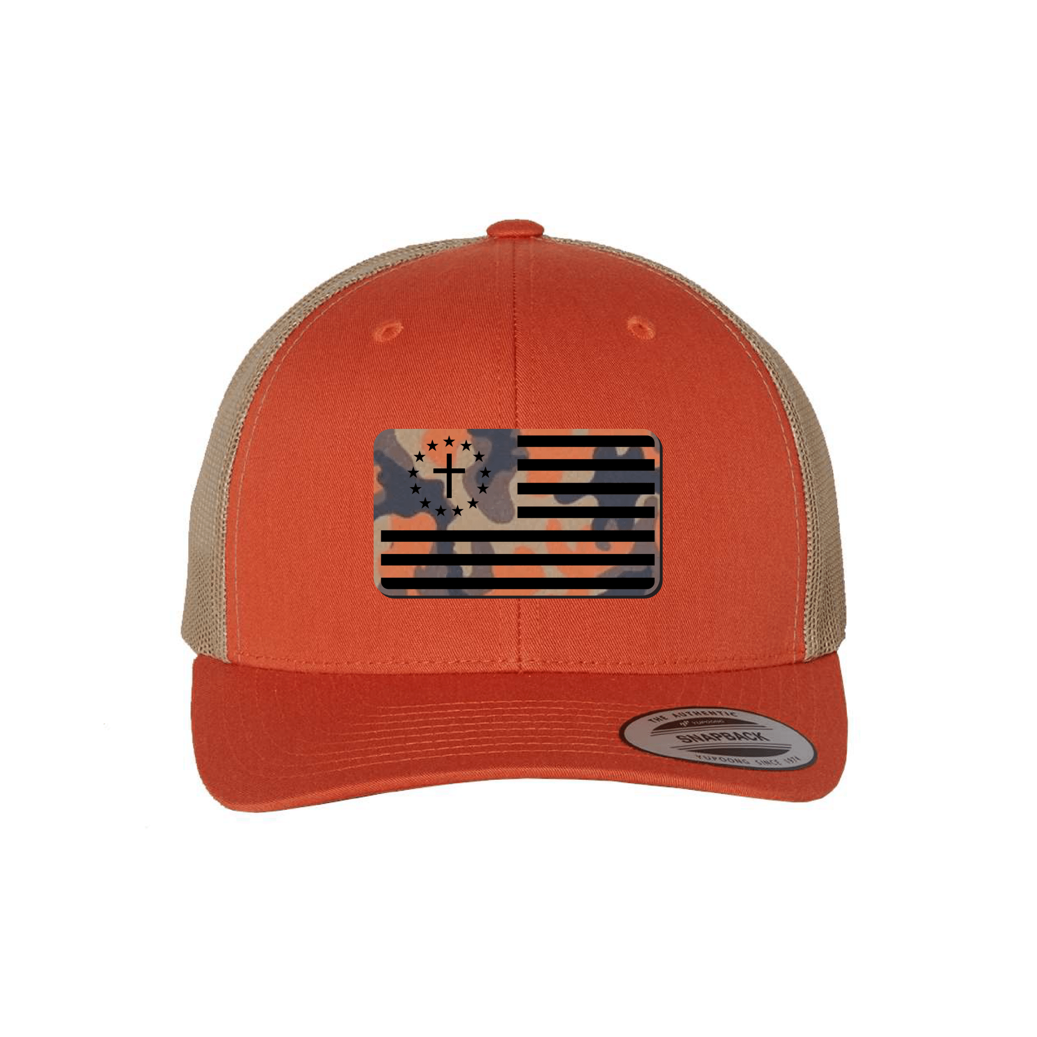 One Nation Under God Flag Orange Camo Patch Fall Collection Hats - Our True God