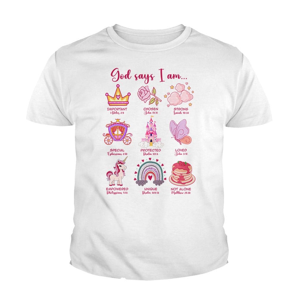 Our True God Apparel God Says I Am Kids Shirts