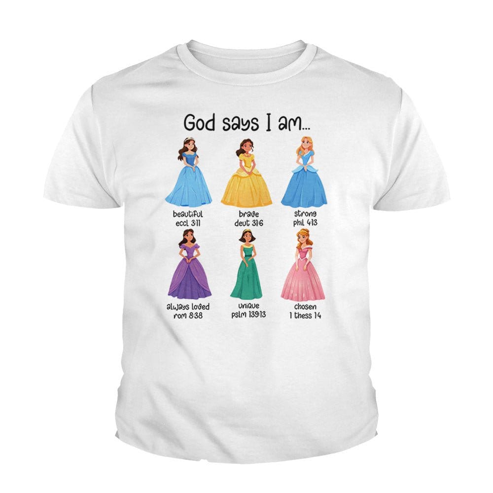 Our True God Apparel God Says I Am Princess Kids Shirts