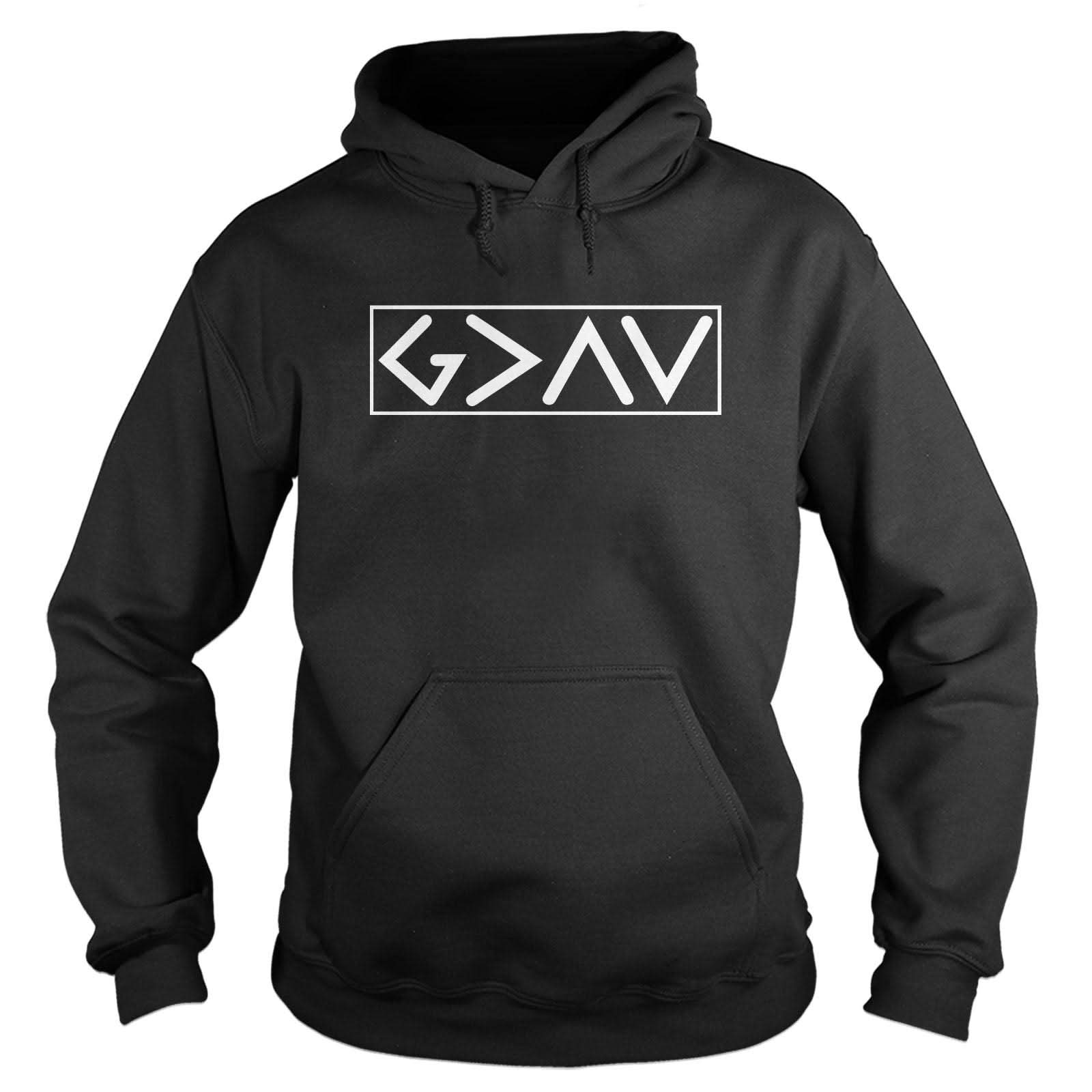Our True God Apparel Hoodie / Black / S God is Greater than the High and Lows Hoodie