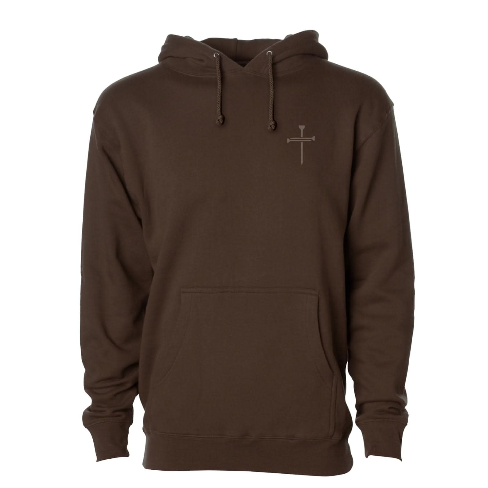 Our True God Apparel Hoodie / Brown / S Nail Cross Left Chest Fall Edition