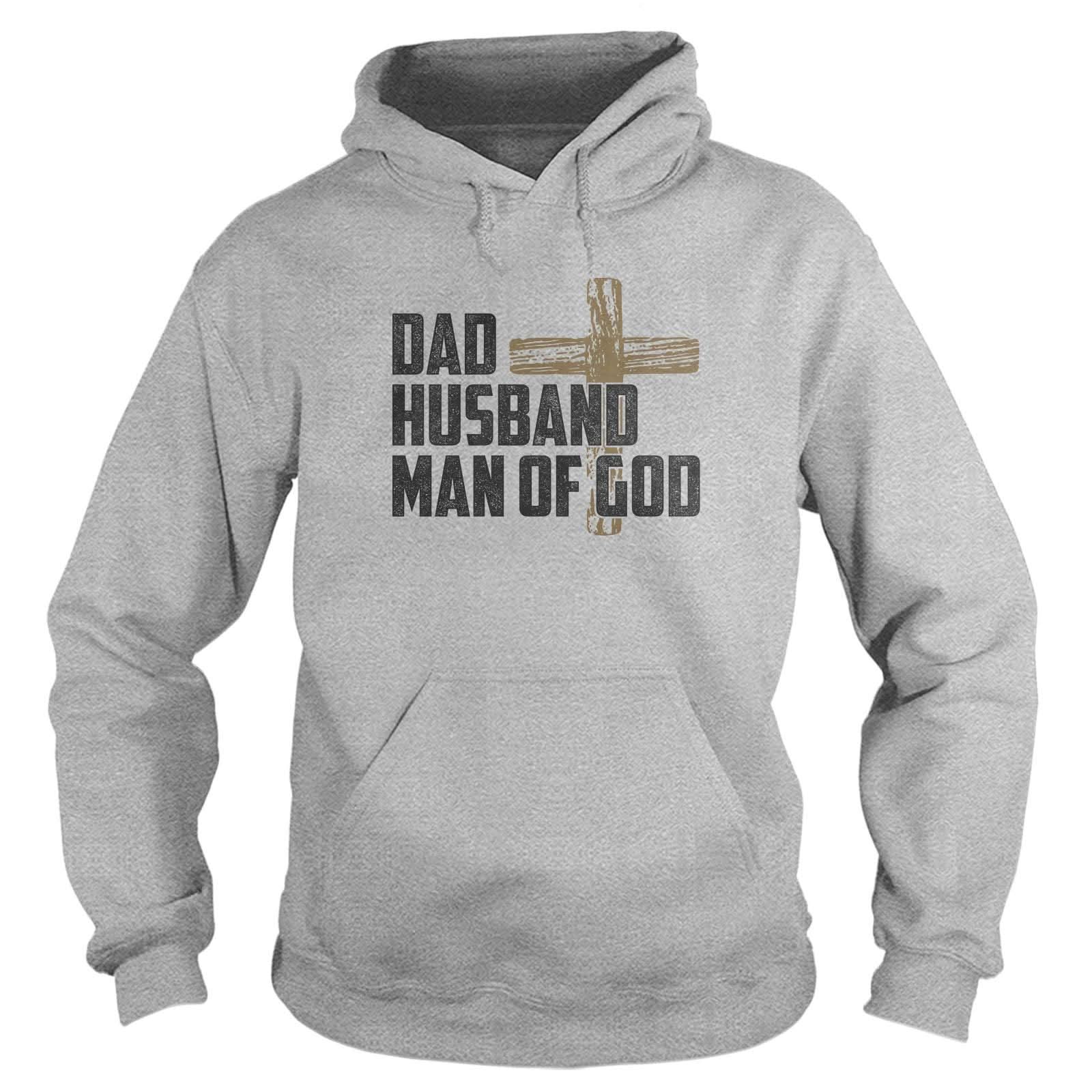 Our True God Apparel Hoodie / Grey / S Dad, Husband, Man Of God Hoodie