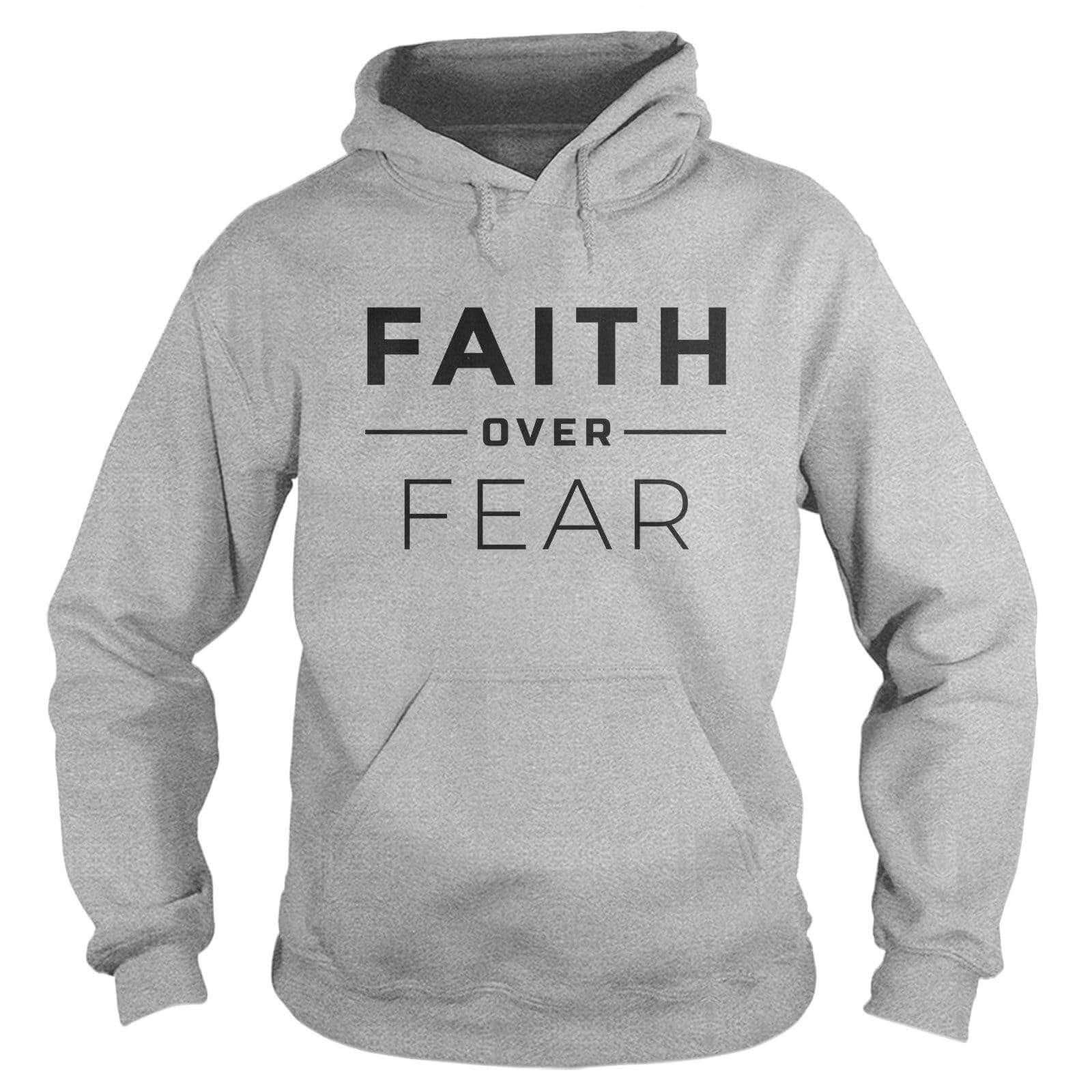 Our True God Apparel Hoodie / Grey / S Faith Over Fear Hoodie