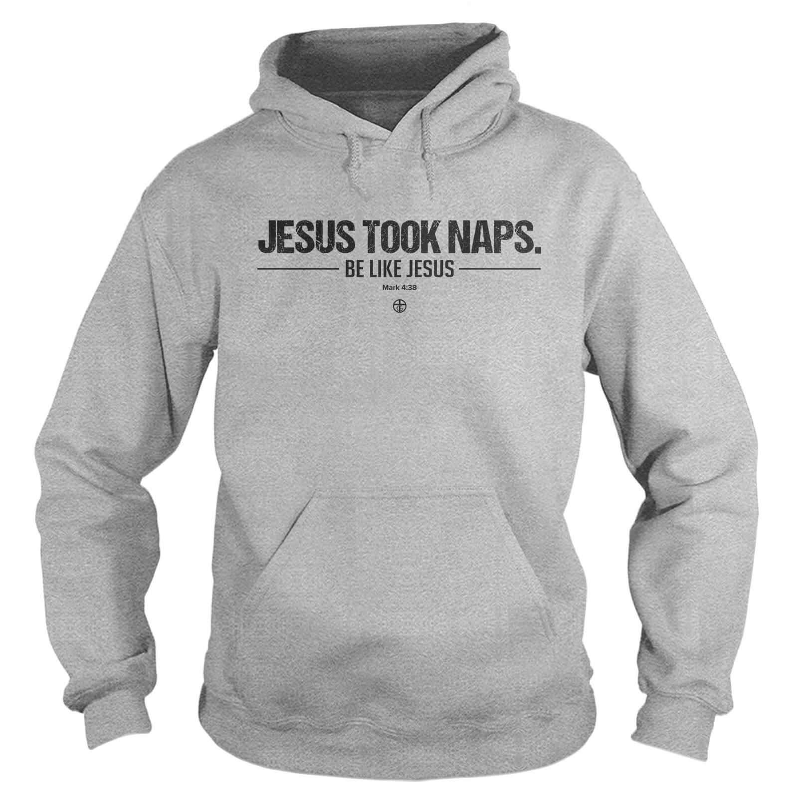 Our True God Apparel Hoodie / Grey / S Jesus Took Naps Hoodie