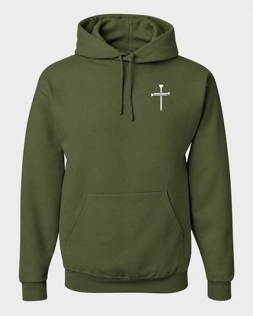 Our True God Apparel Hoodie / Military Green / S Limited Edition Nail Cross Hoodie