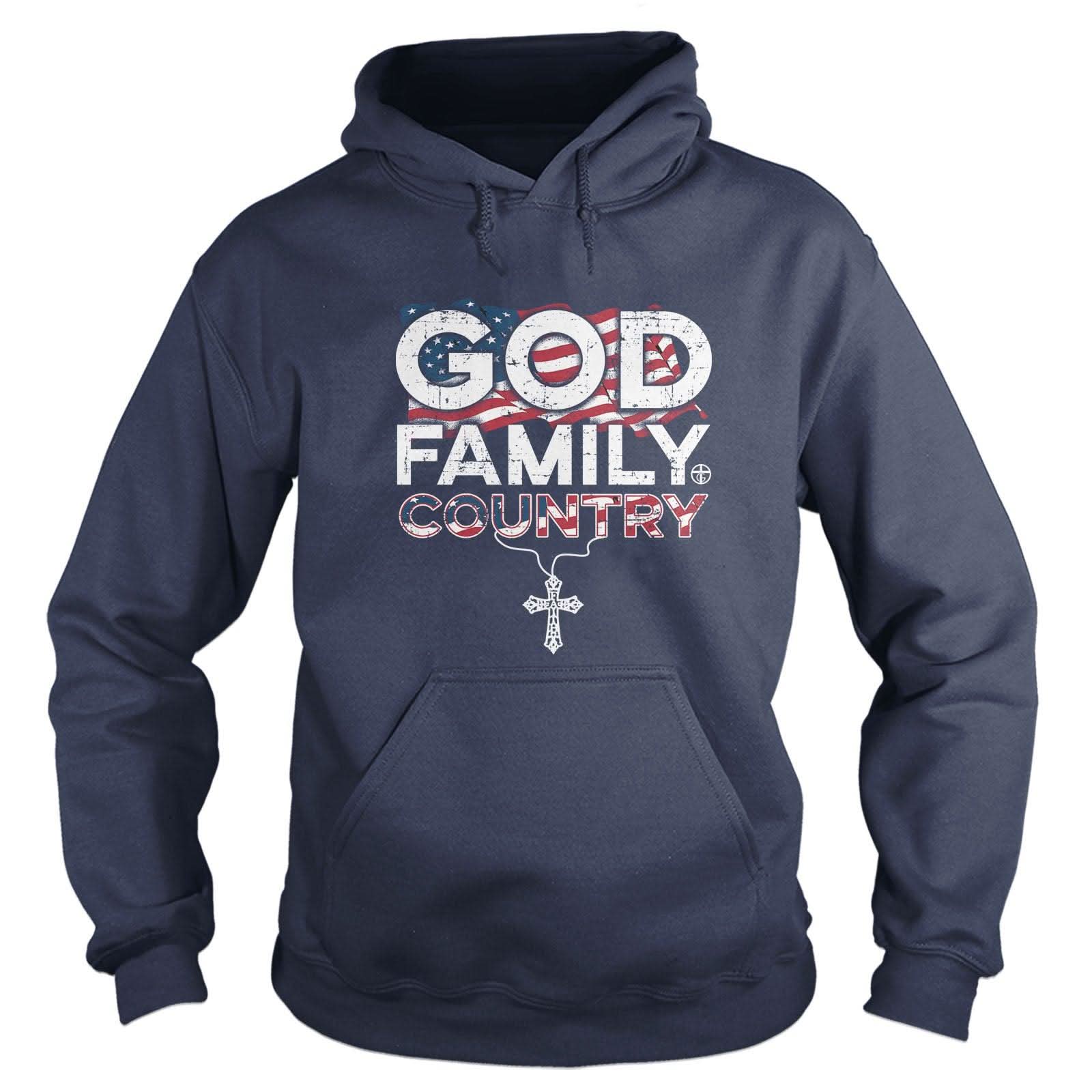 Our True God Apparel Hoodie / Navy / S God Family Country