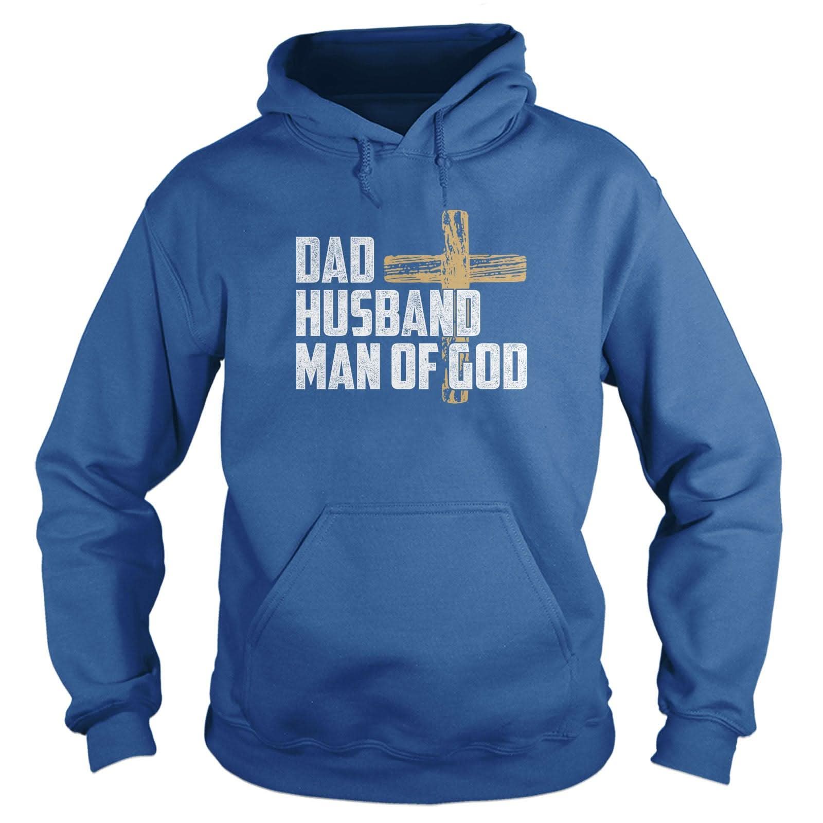 Our True God Apparel Hoodie / Royal Blue / S Dad, Husband, Man Of God Hoodie