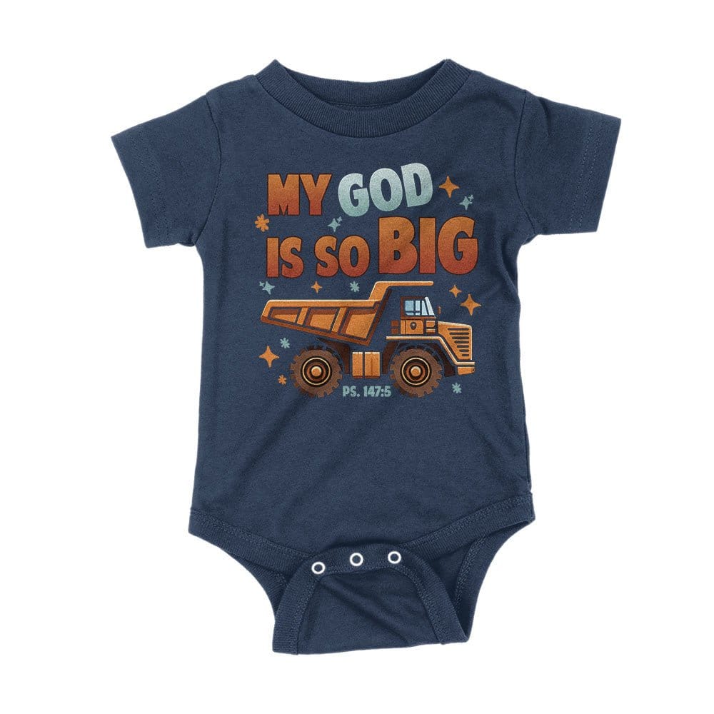 Our True God Apparel Onesie / Navy Blue / NB My God Is So Big Kids Shirts