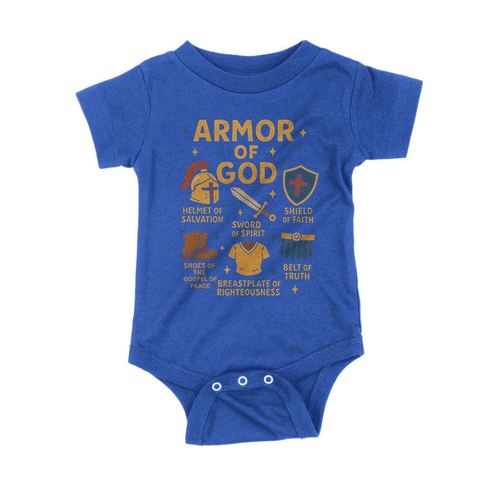 Our True God Apparel Onesie / Royal Blue / NB Armor of God Kids Shirts