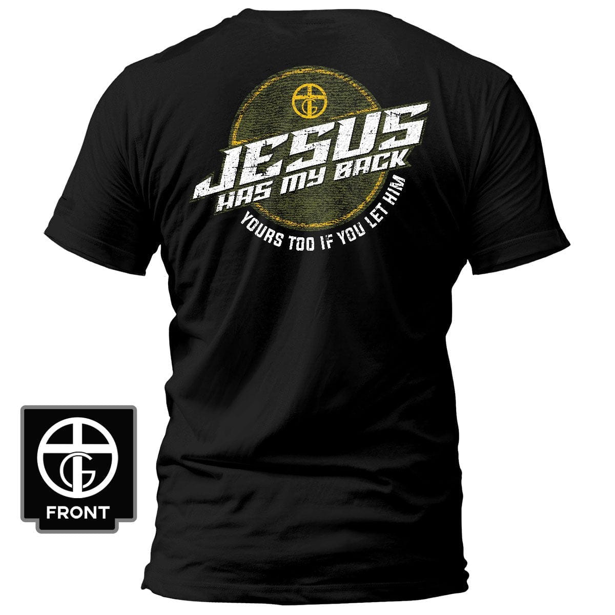 Our True God Apparel T-Shirt / Black / S Jesus Has My Back T-Shirt