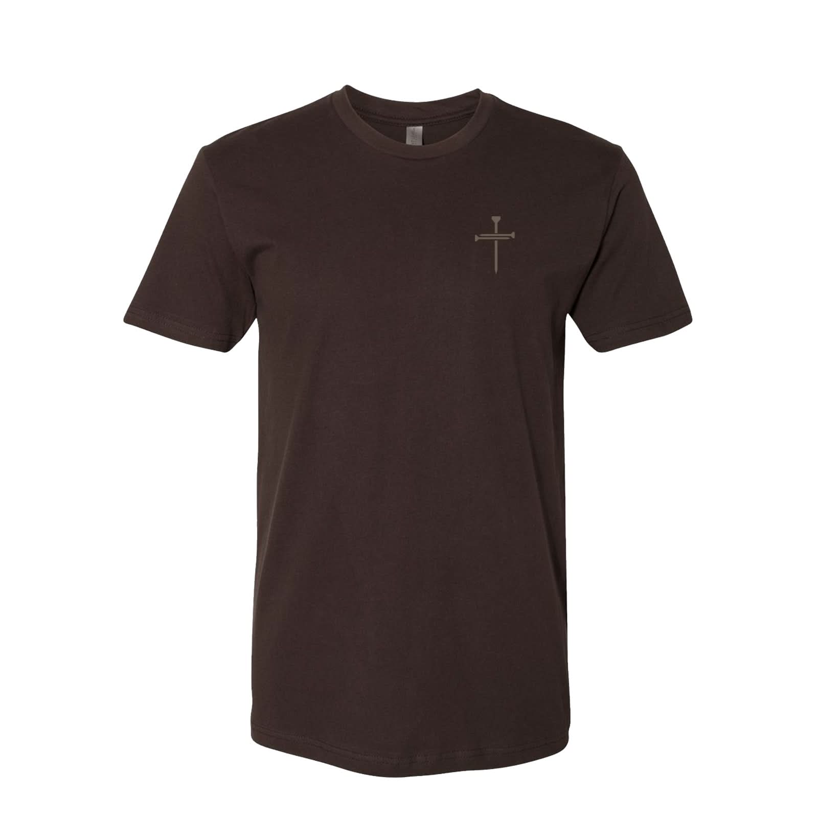 Our True God Apparel T-Shirt / Dark Chocolate / S Nail Cross Left Chest Fall Edition