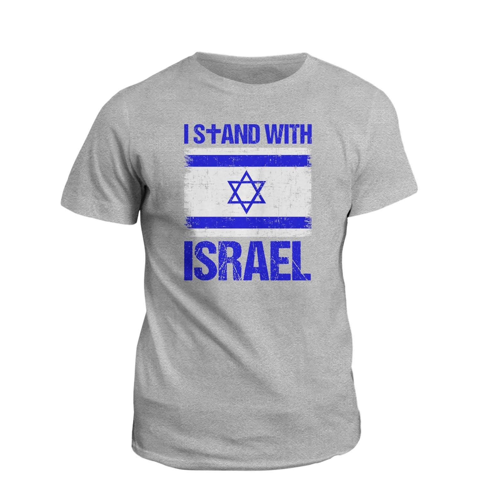 Our True God Apparel T-Shirt / Grey / S I Stand With Israel T-Shirt