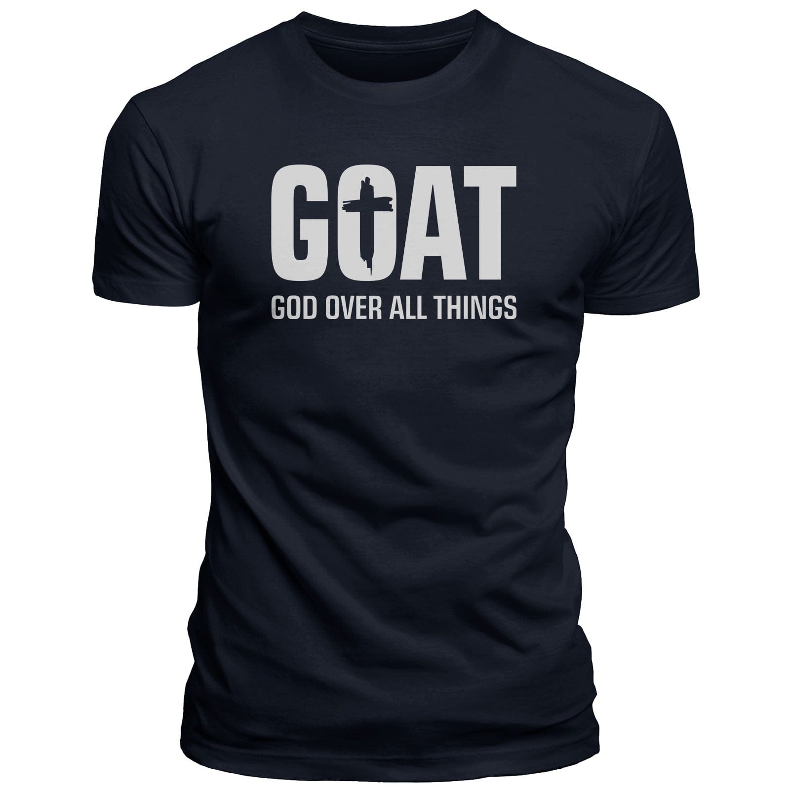 Our True God Apparel T-Shirt / Navy / S GOAT - God Over All Things T-Shirt