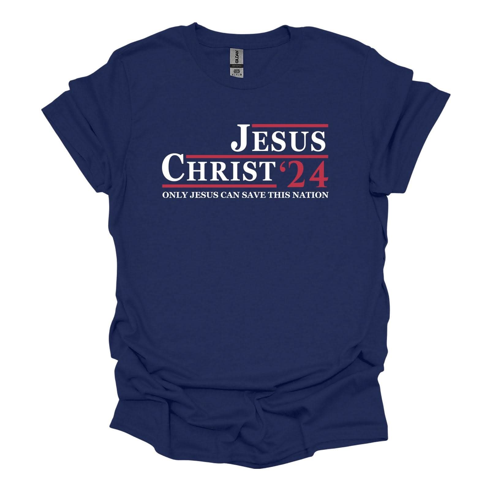 Our True God Apparel T-Shirt / Navy / S Jesus Christ 24 T-Shirt
