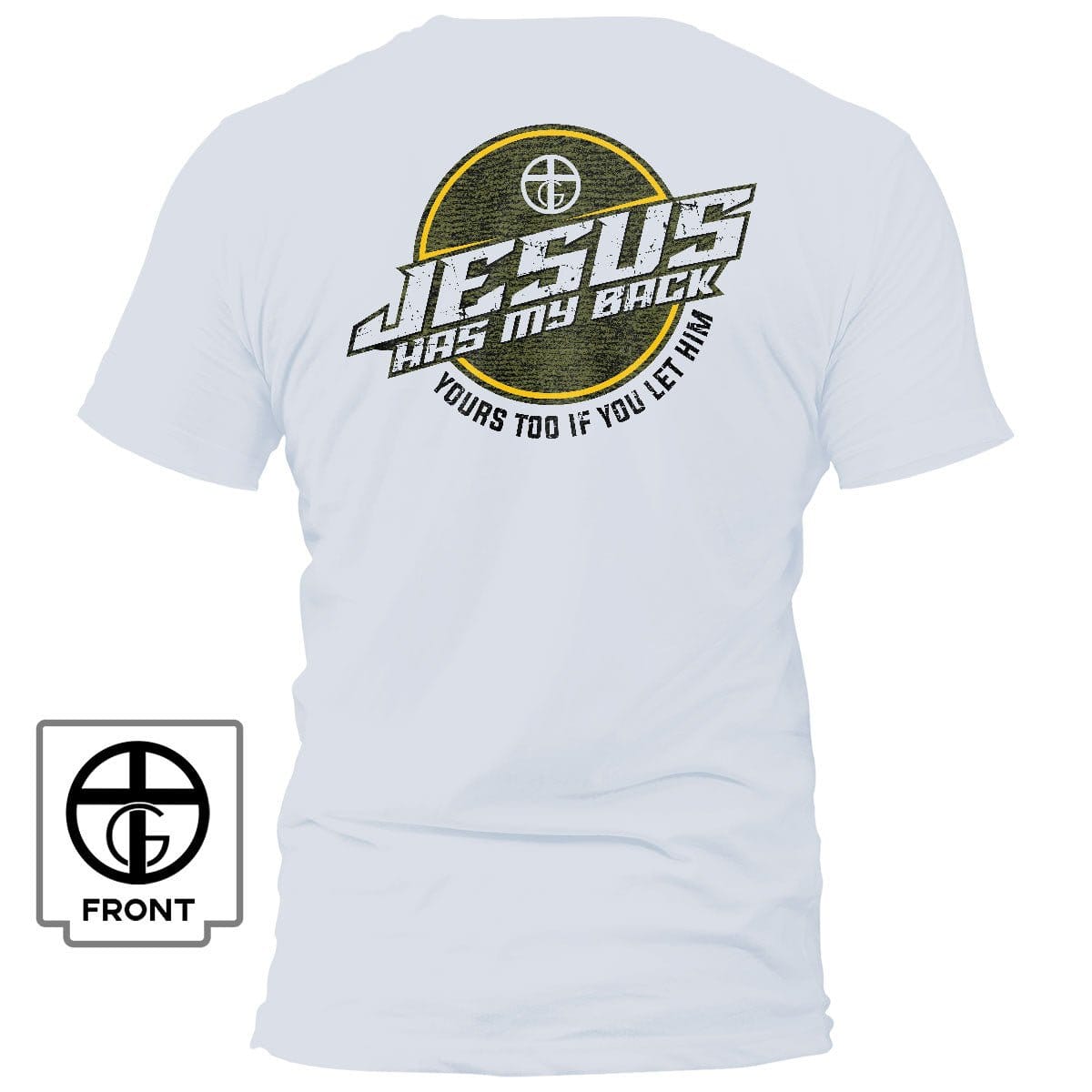 Our True God Apparel T-Shirt / White / S Jesus Has My Back T-Shirt