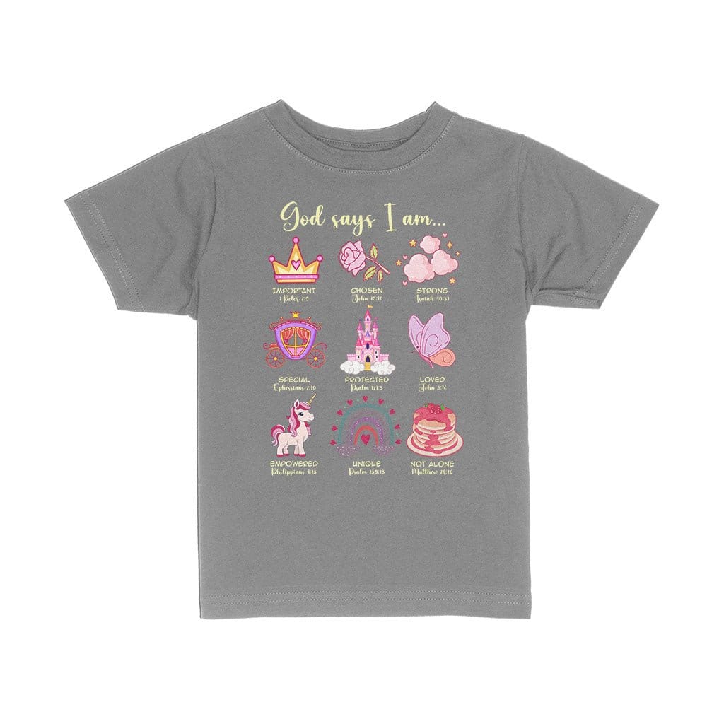 Our True God Apparel Toddler / Charcoal / 2T God Says I Am Kids Shirts