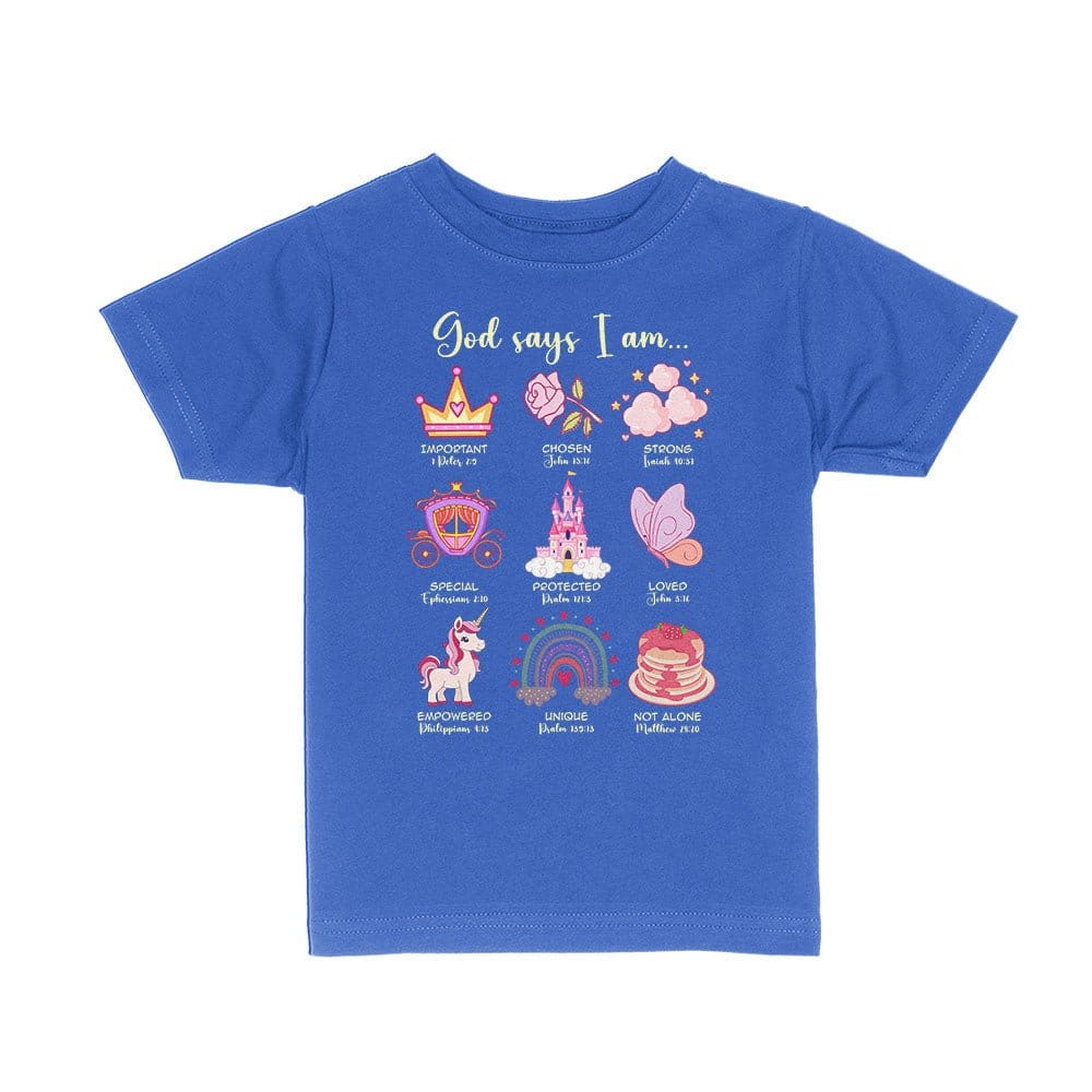Our True God Apparel Toddler / Royal Blue / 2T God Says I Am Kids Shirts