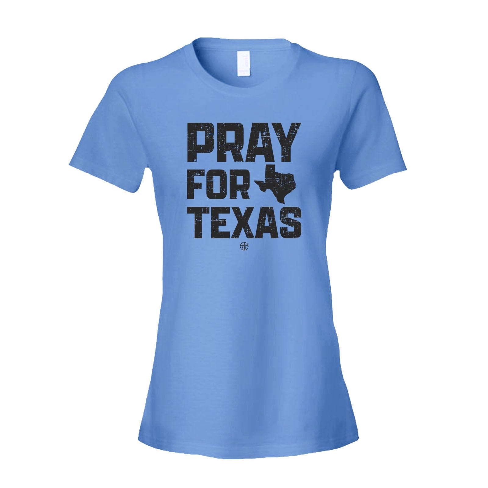 Our True God Apparel Women's Shirt / Carolina Blue / S Pray For Texas