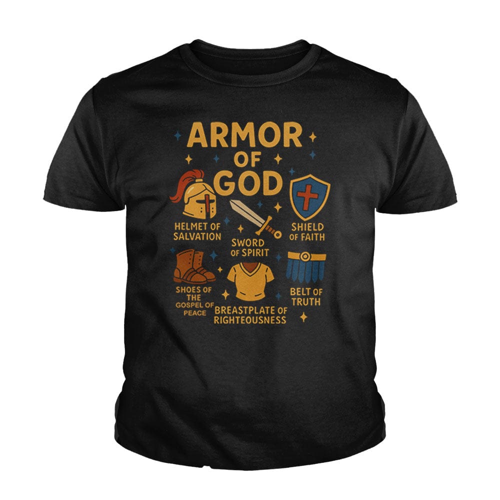 Our True God Apparel Youth / Black / XS Armor of God Kids Shirts