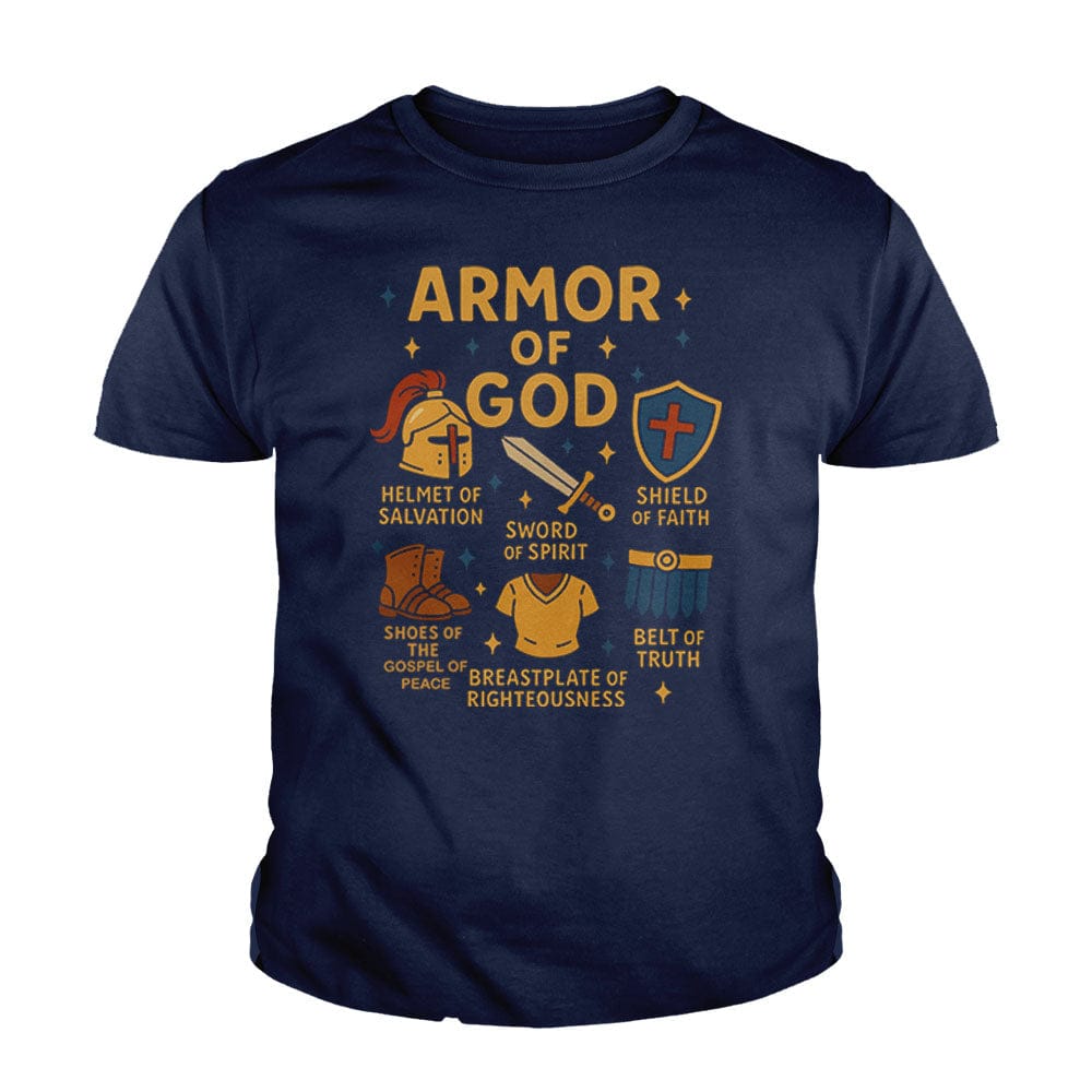 Our True God Apparel Youth / Navy Blue / XS Armor of God Kids Shirts