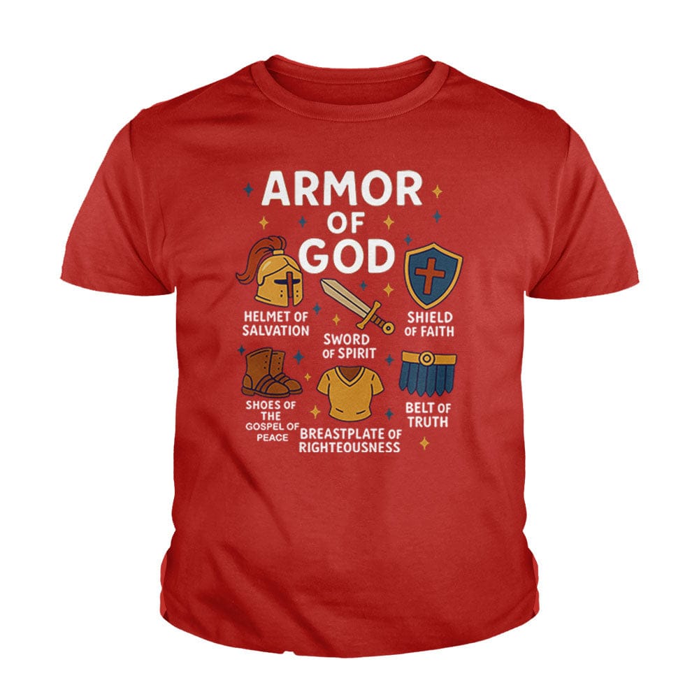 Our True God Apparel Youth / Red / XS Armor of God Kids Shirts