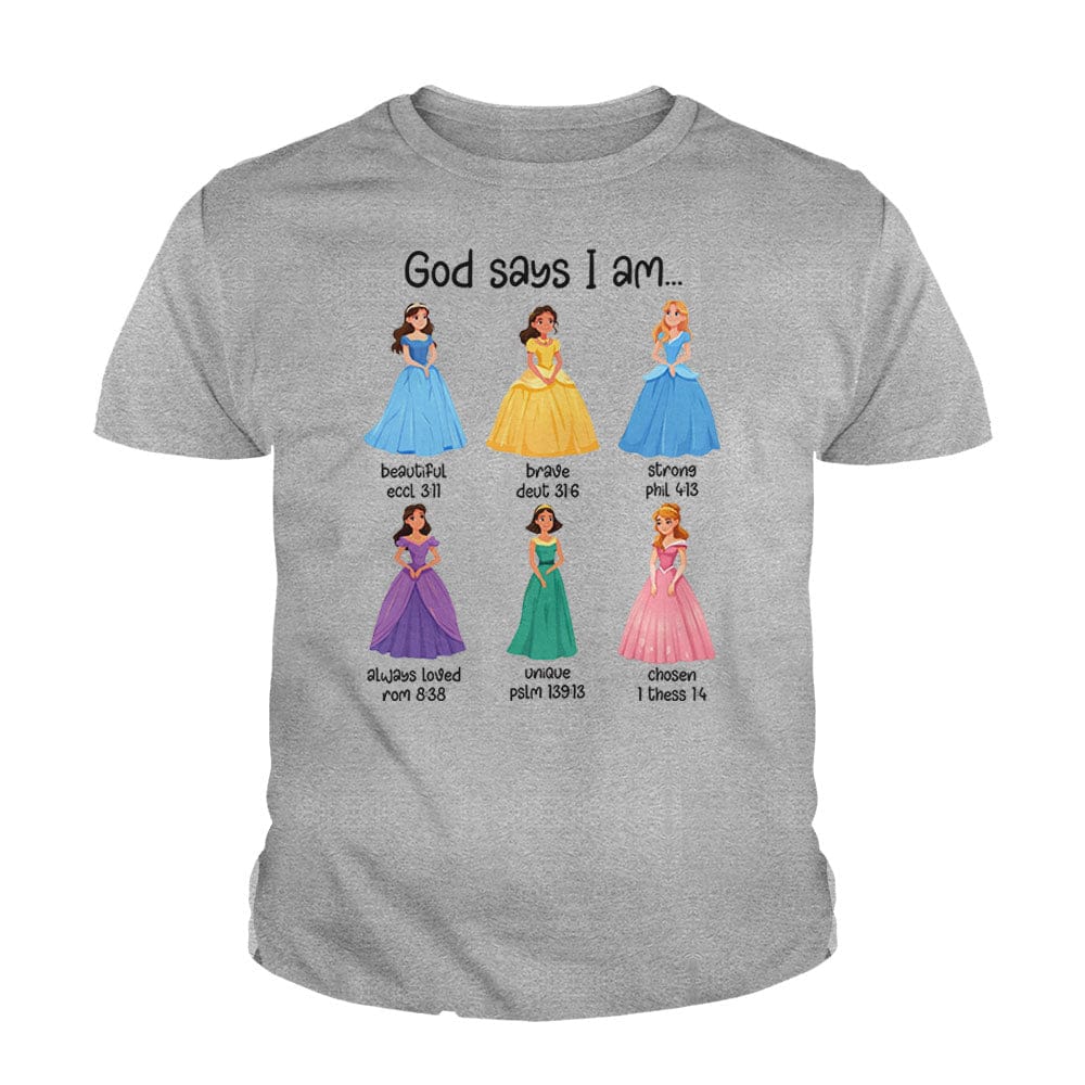 Our True God Apparel Youth / Sport Grey / XS God Says I Am Princess Kids Shirts