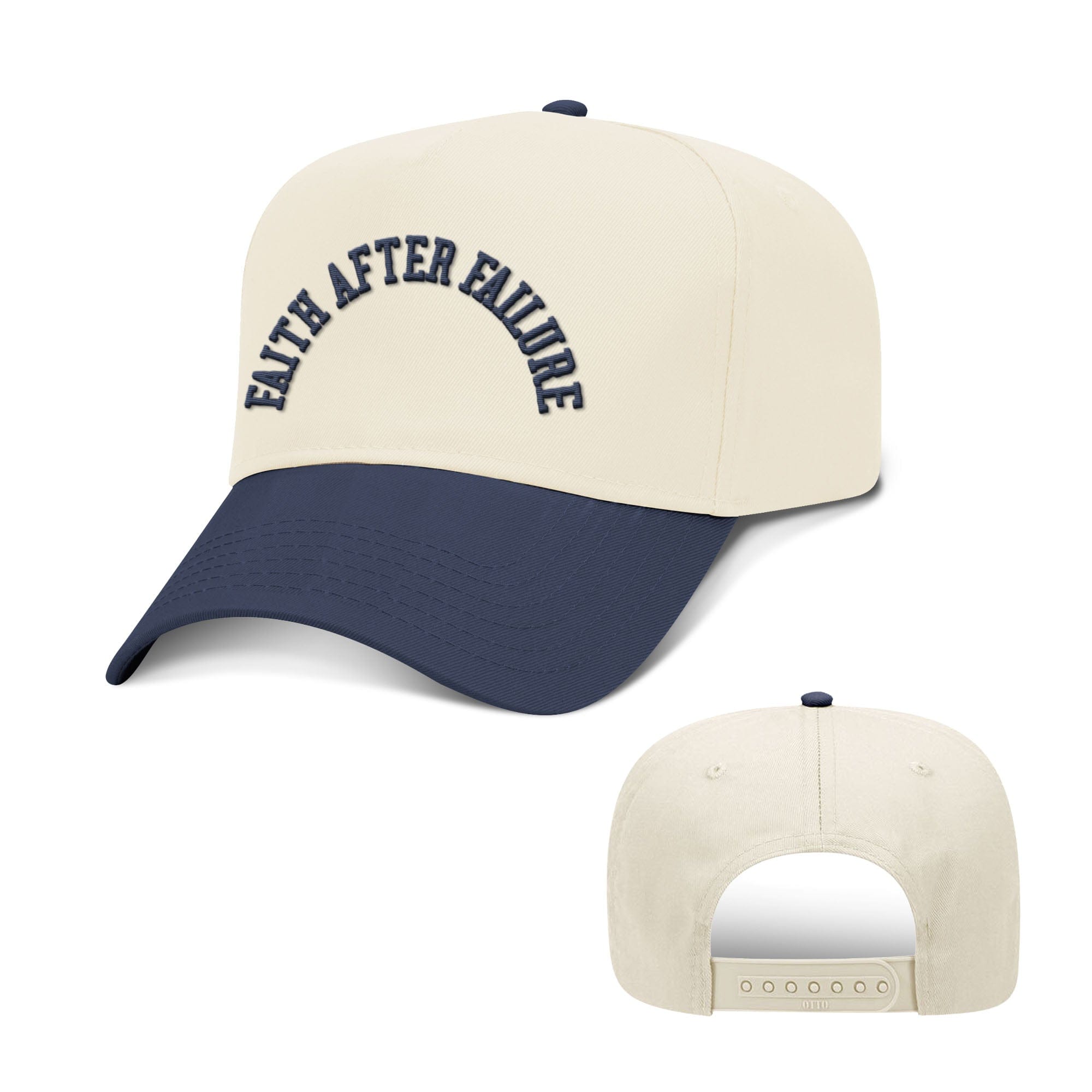 Our True God Hat Baseball / Navy and Natural / One Size Faith After Failure Two Tone Hats